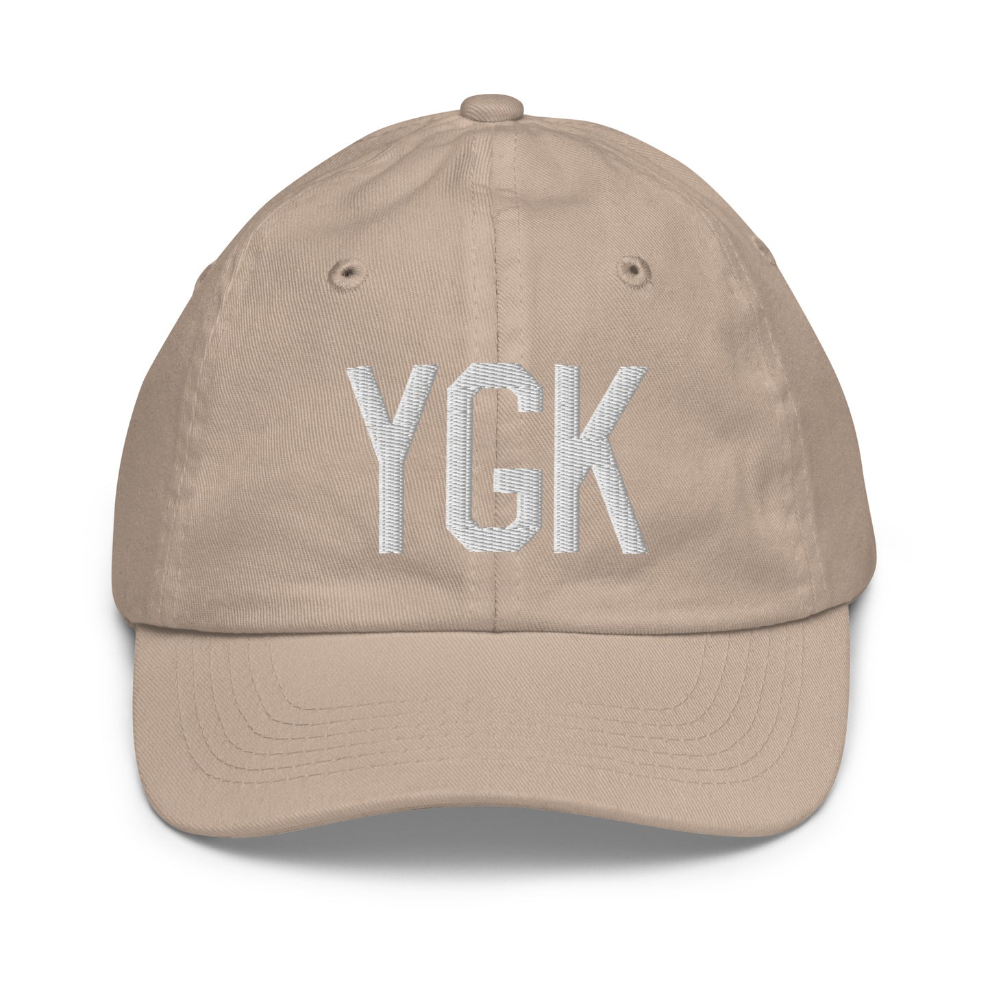 Airport Code Kid's Baseball Cap - White • YGK Kingston • YHM Designs - Image 28