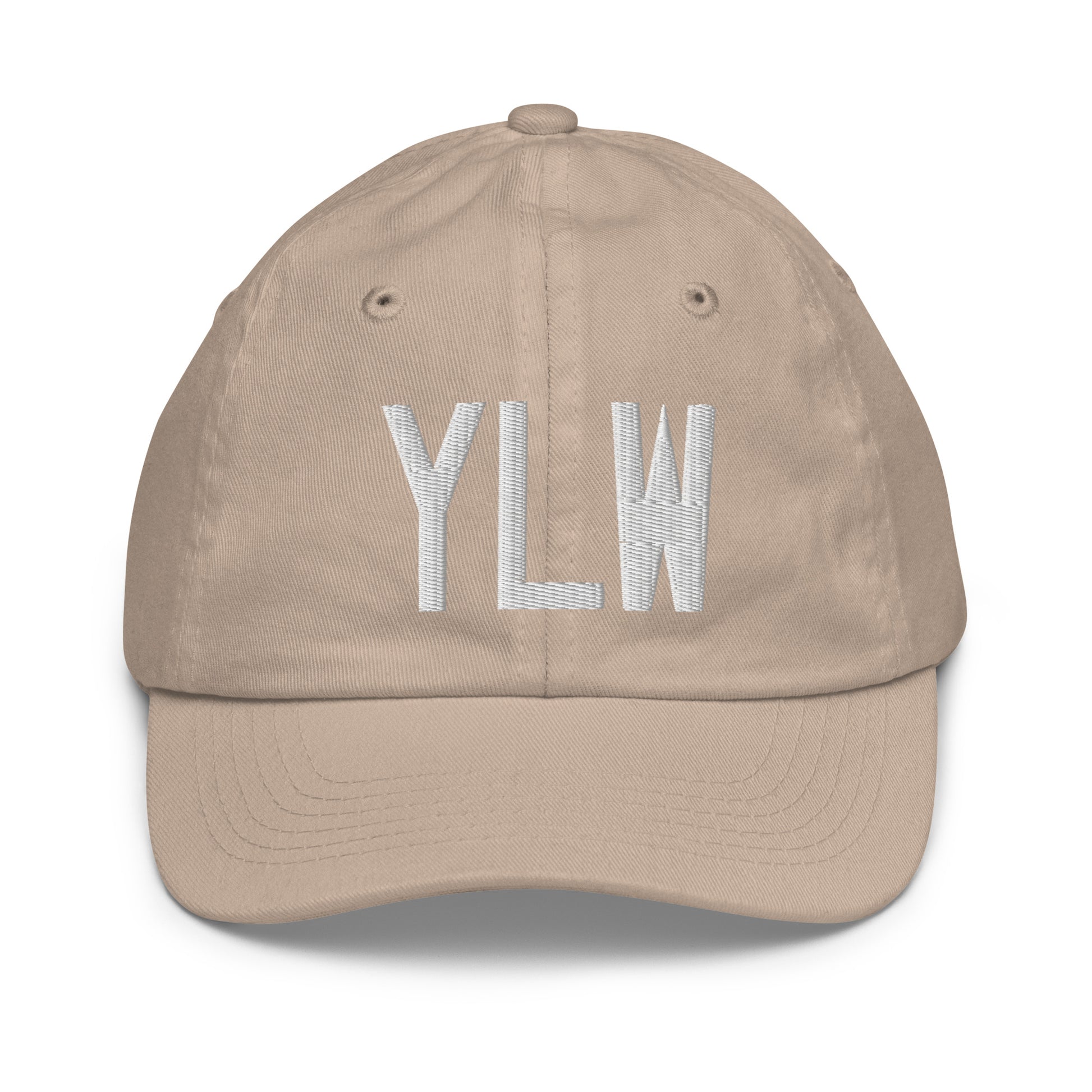 Airport Code Kid's Baseball Cap - White • YLW Kelowna • YHM Designs - Image 28