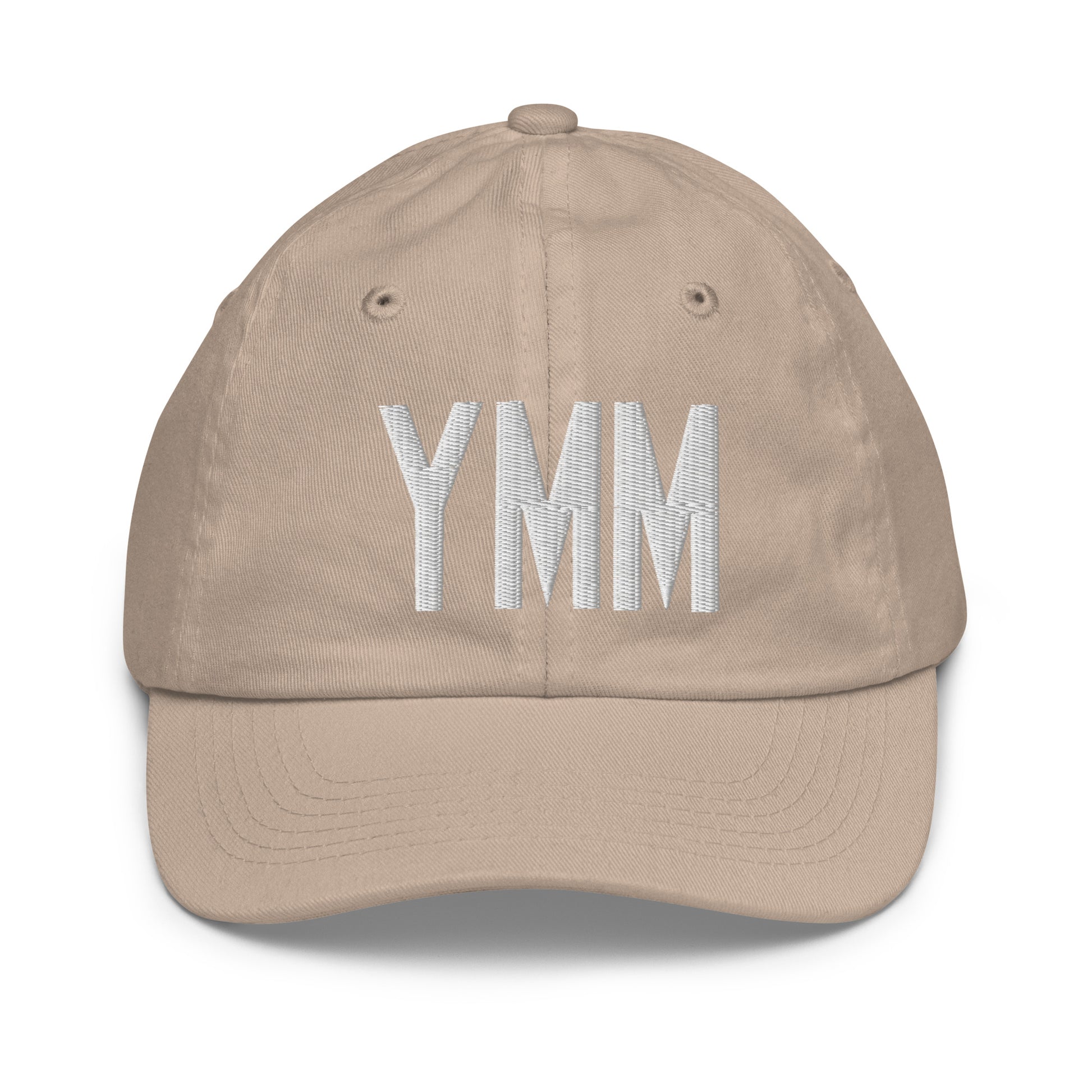 Airport Code Kid's Baseball Cap - White • YMM Fort McMurray • YHM Designs - Image 28