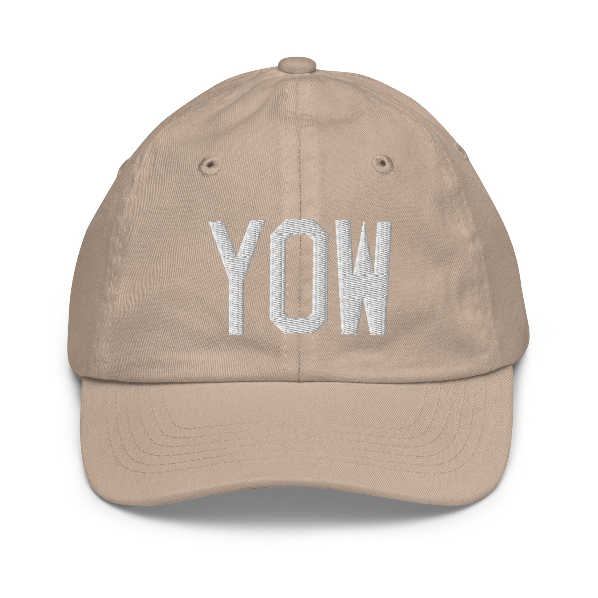 Airport Code Kid's Baseball Cap - White • YOW Ottawa • YHM Designs - Image 28