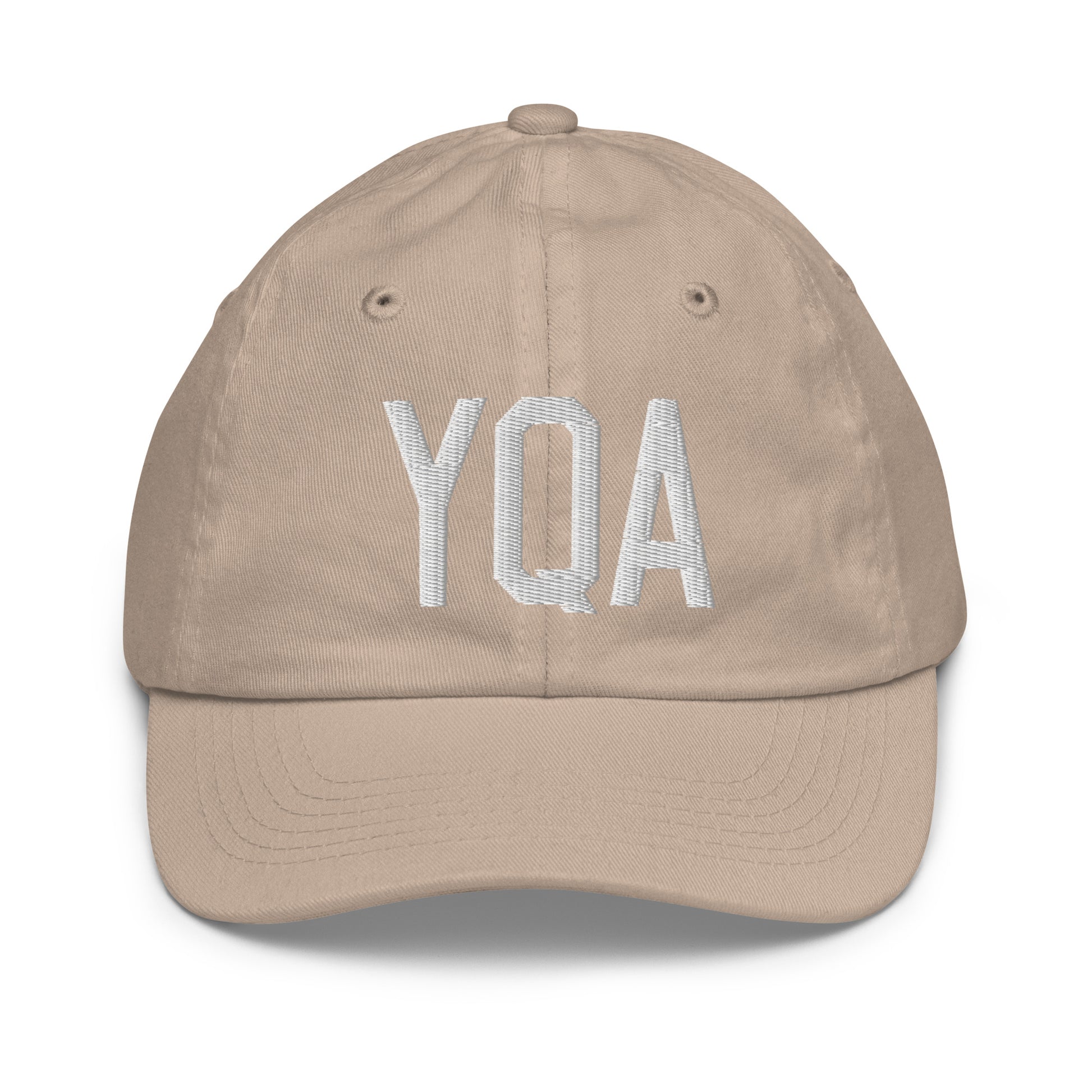Airport Code Kid's Baseball Cap - White • YQA Muskoka • YHM Designs - Image 28