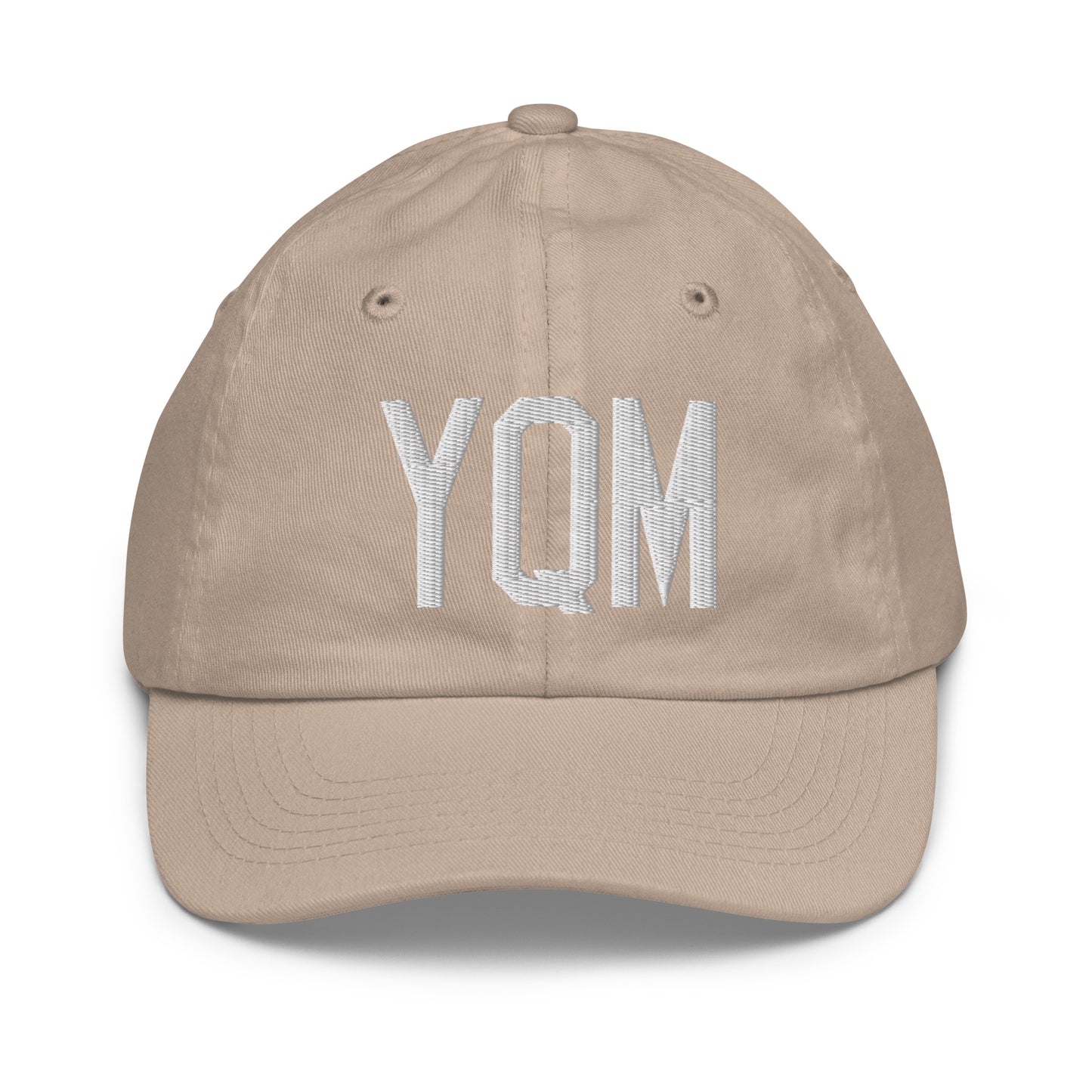 Airport Code Kid's Baseball Cap - White • YQM Moncton • YHM Designs - Image 28