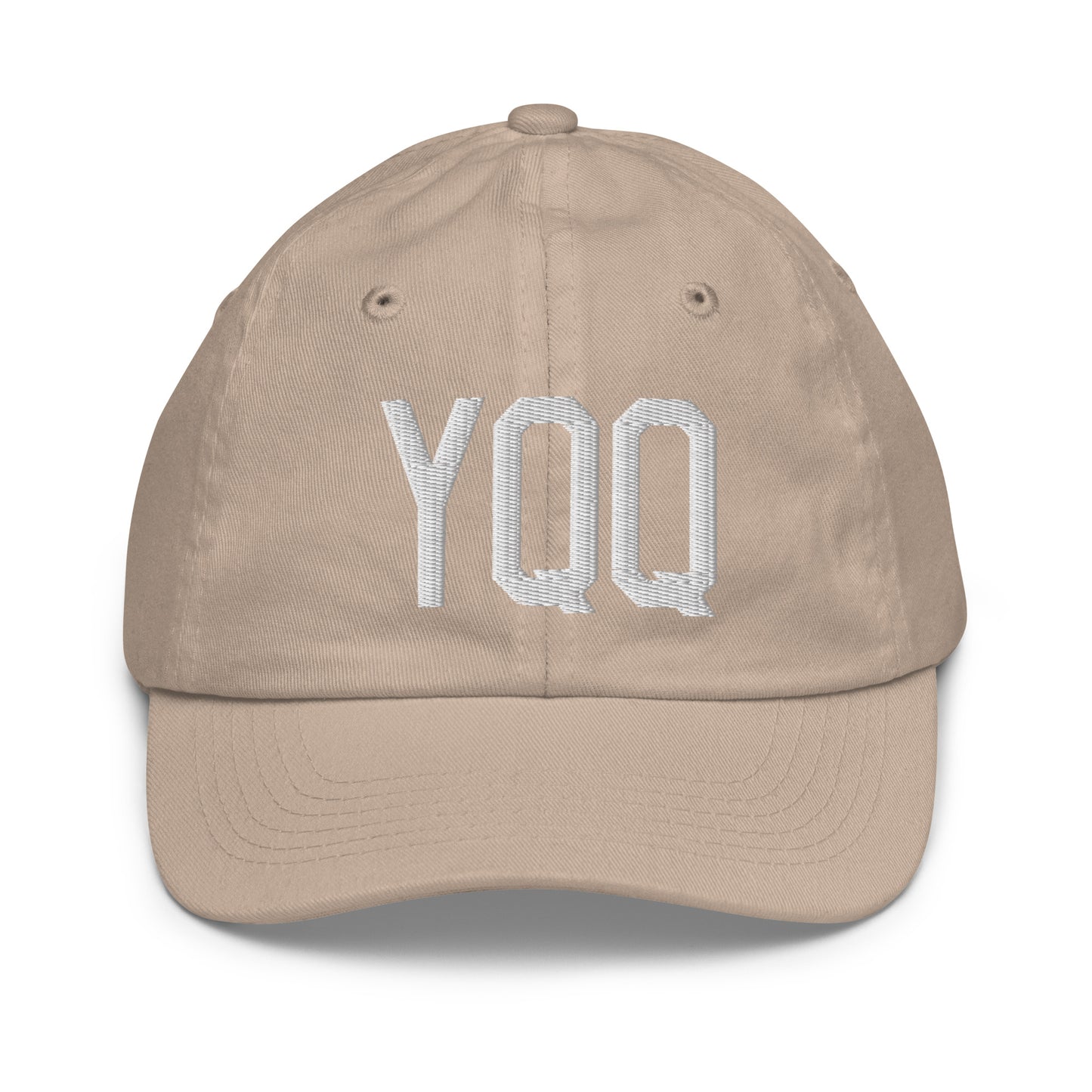 Airport Code Kid's Baseball Cap - White • YQQ Comox • YHM Designs - Image 28