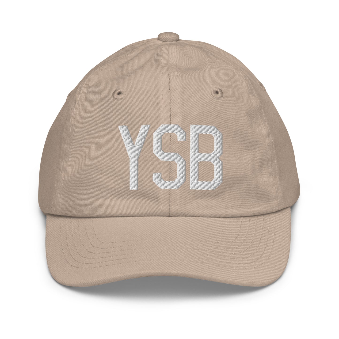 Airport Code Kid's Baseball Cap - White • YSB Sudbury • YHM Designs - Image 28