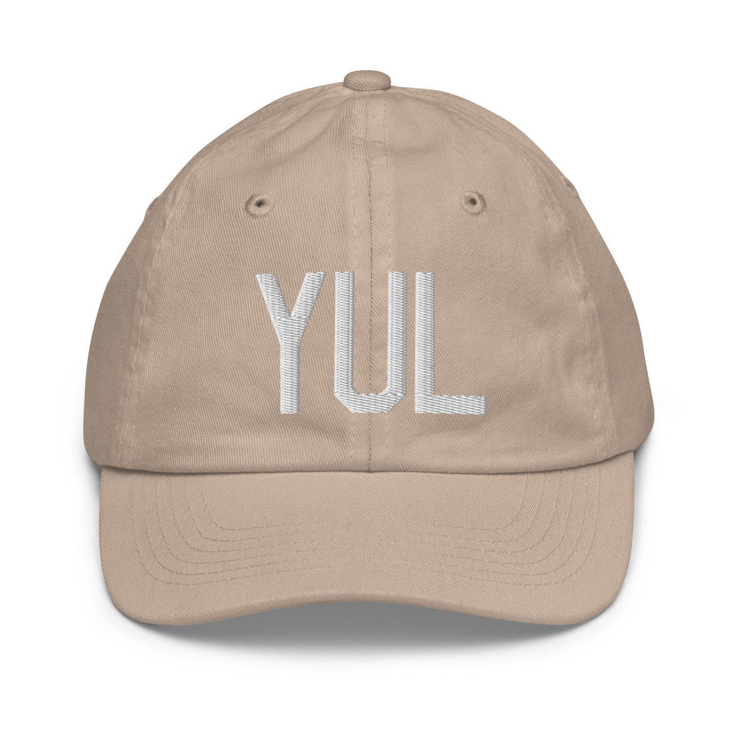 Airport Code Kid's Baseball Cap - White • YUL Montreal • YHM Designs - Image 28