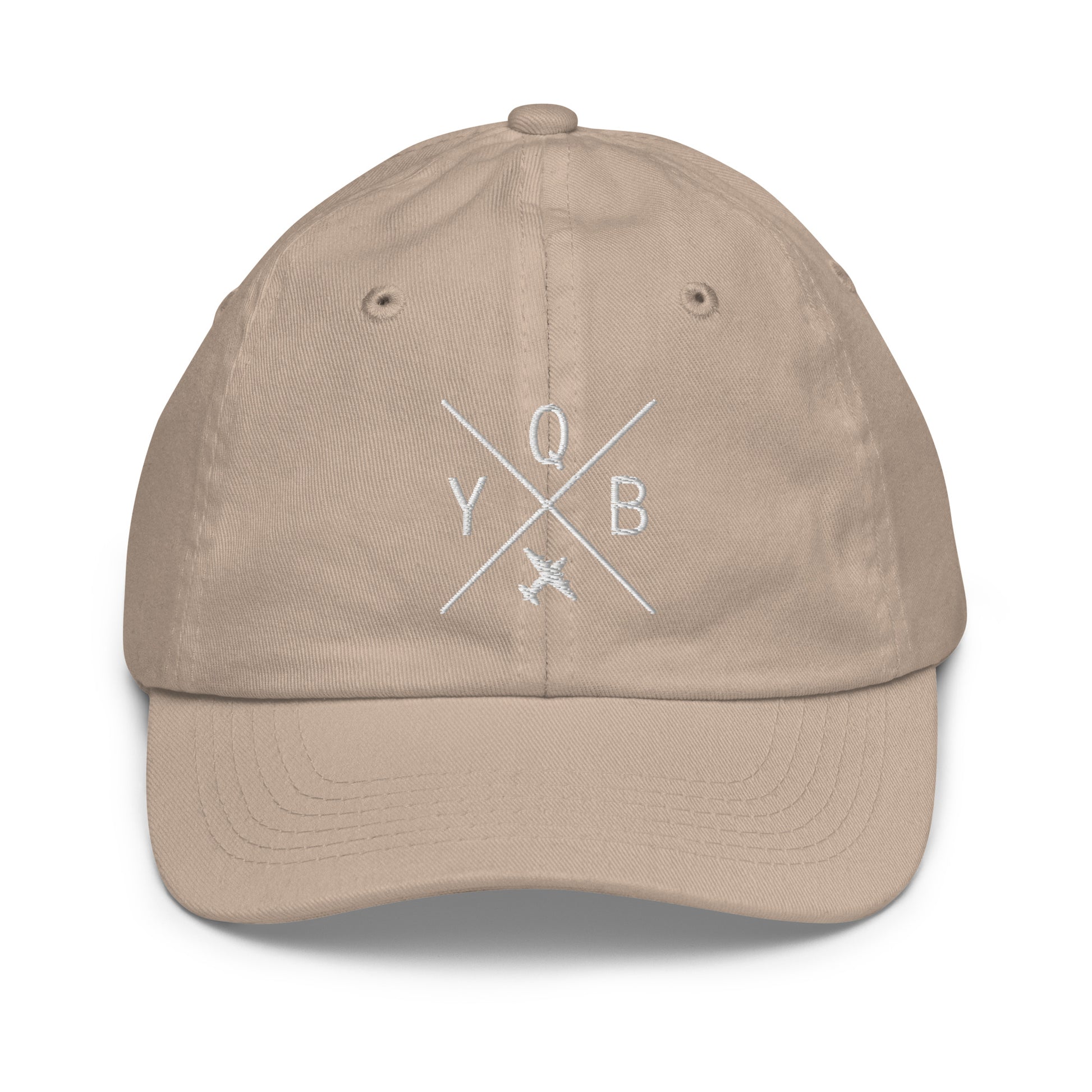 Crossed-X Kid's Baseball Cap - White • YQB Quebec City • YHM Designs - Image 28