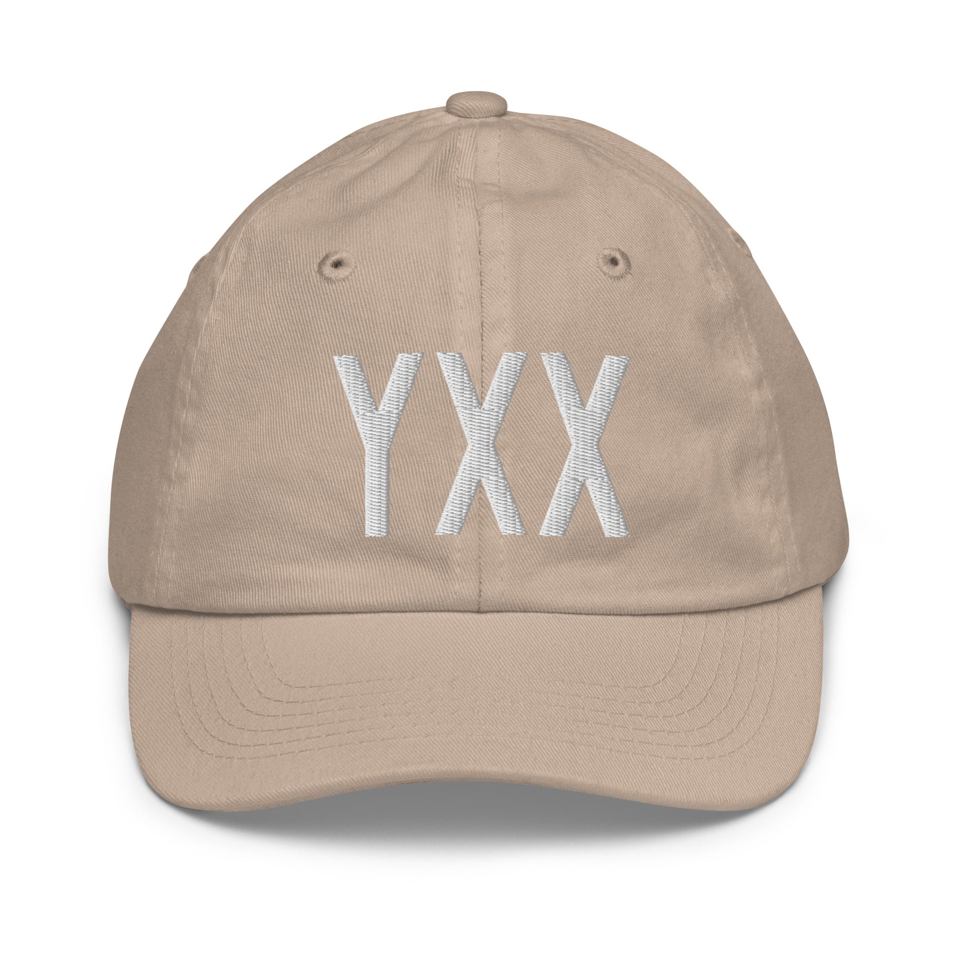 Airport Code Kid's Baseball Cap - White • YXX Abbotsford • YHM Designs - Image 28