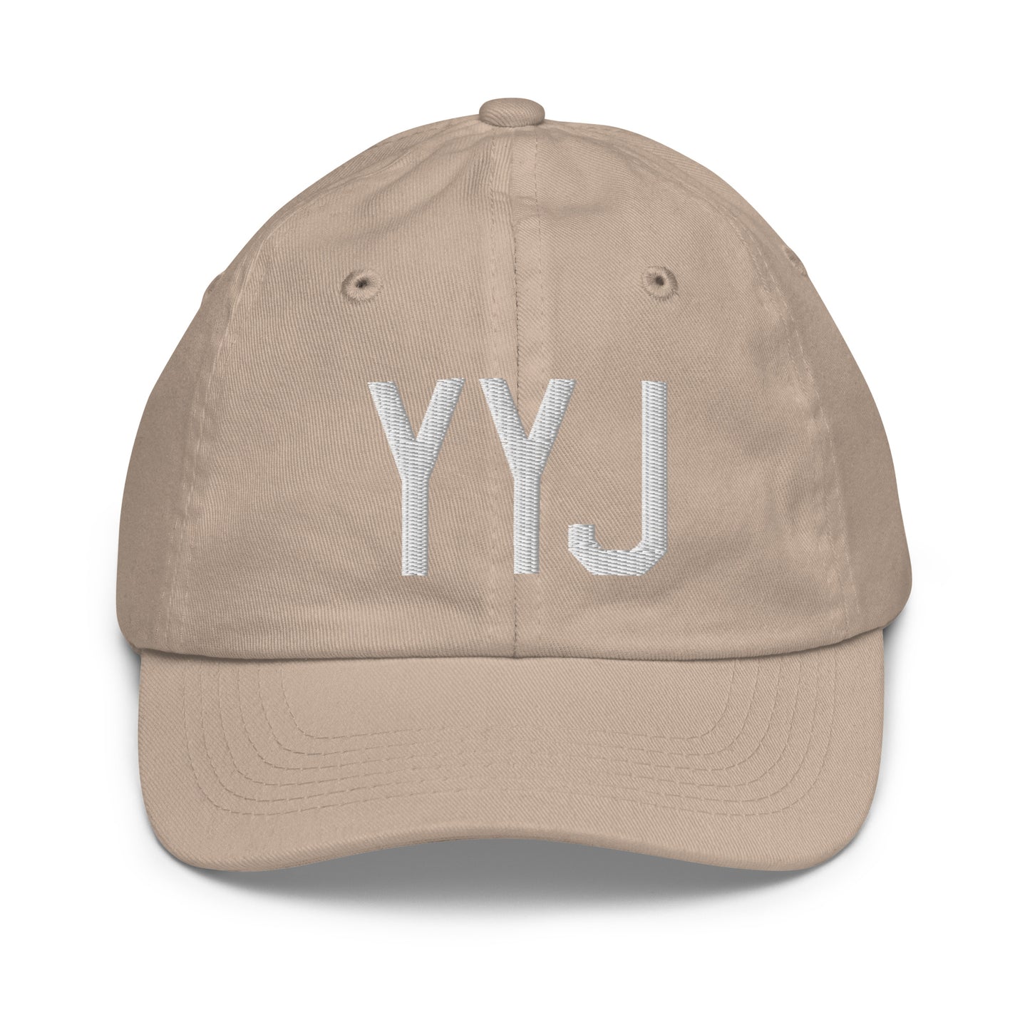 Airport Code Kid's Baseball Cap - White • YYJ Victoria • YHM Designs - Image 28