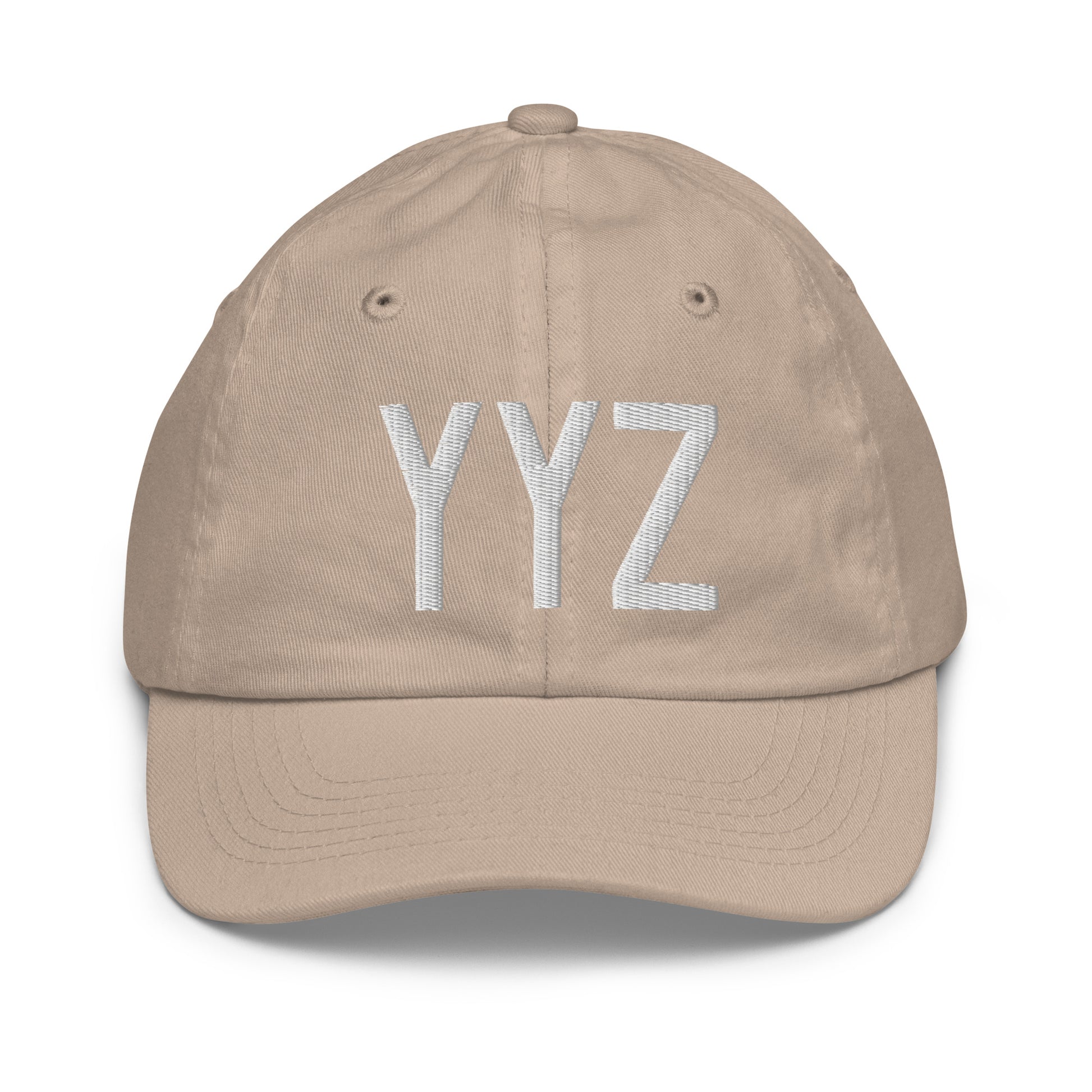 Airport Code Kid's Baseball Cap - White • YYZ Toronto • YHM Designs - Image 28