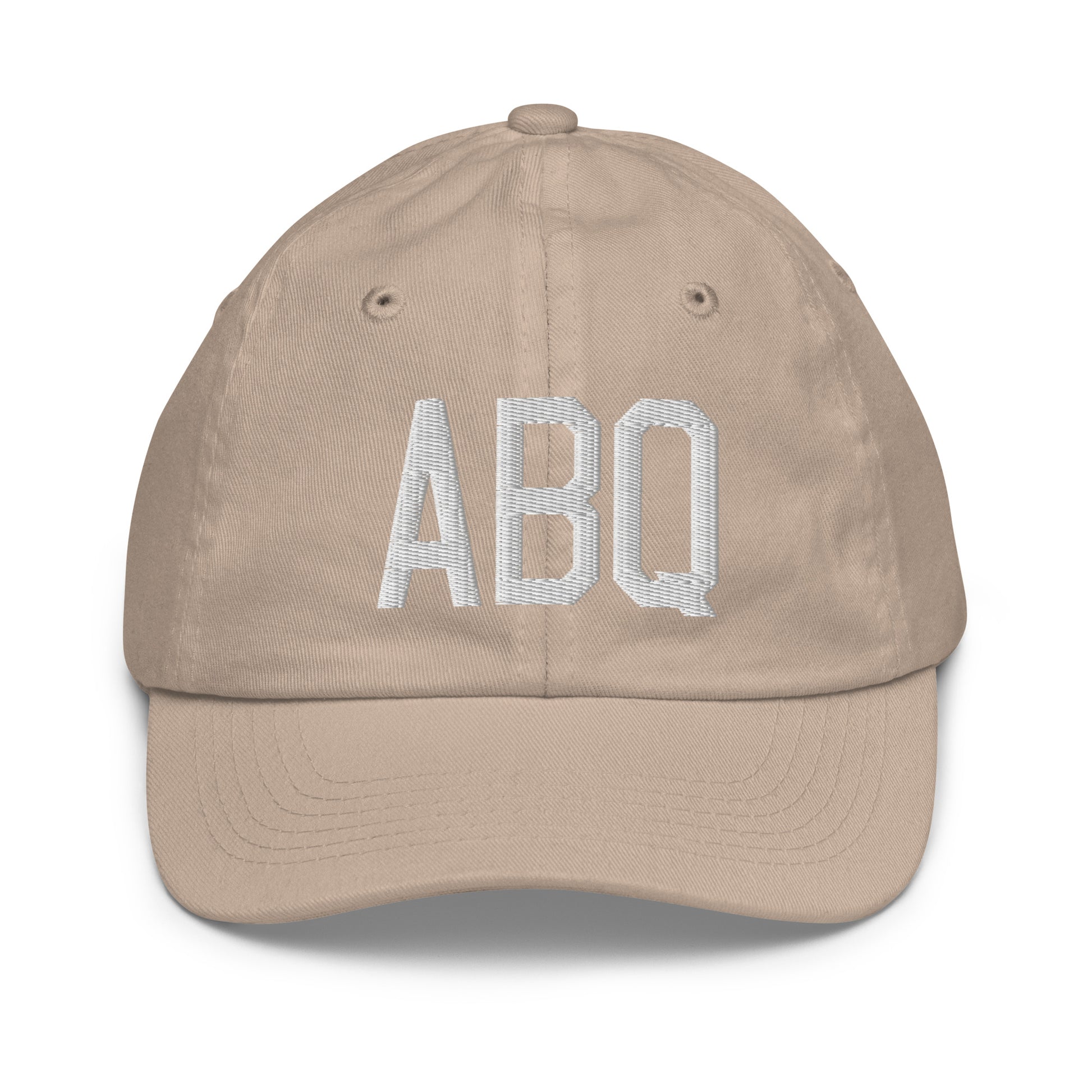 Airport Code Kid's Baseball Cap - White • ABQ Albuquerque • YHM Designs - Image 28