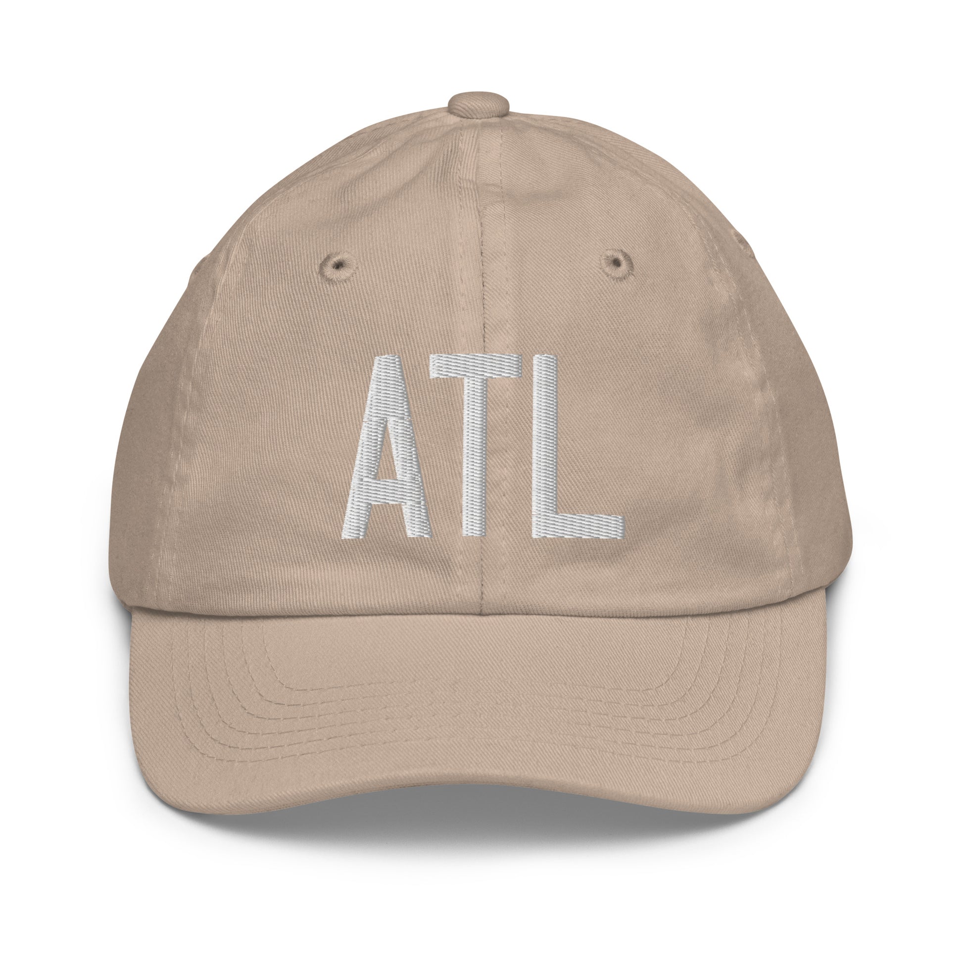 Airport Code Kid's Baseball Cap - White • ATL Atlanta • YHM Designs - Image 28