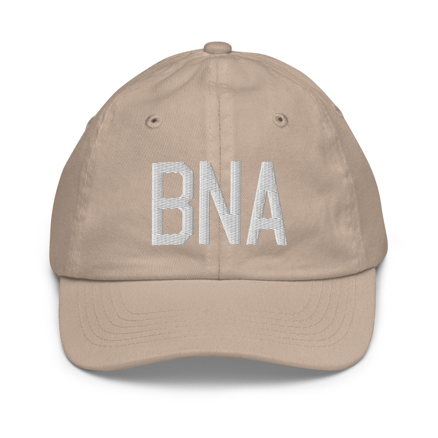 Airport Code Kid's Baseball Cap - White • BNA Nashville • YHM Designs - Image 28