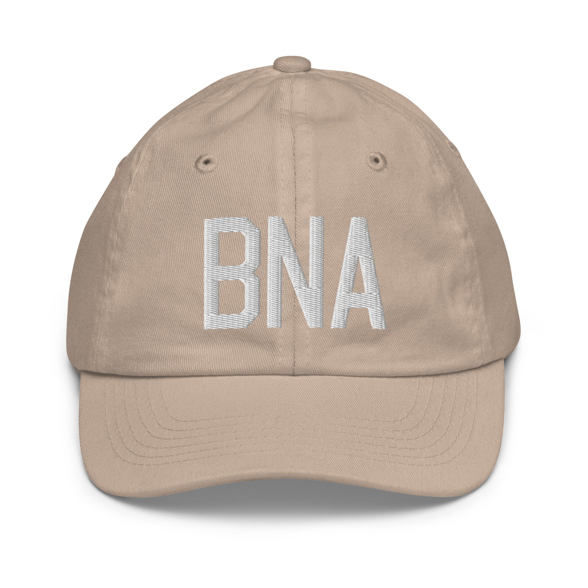 Airport Code Kid's Baseball Cap - White • BNA Nashville • YHM Designs - Image 28