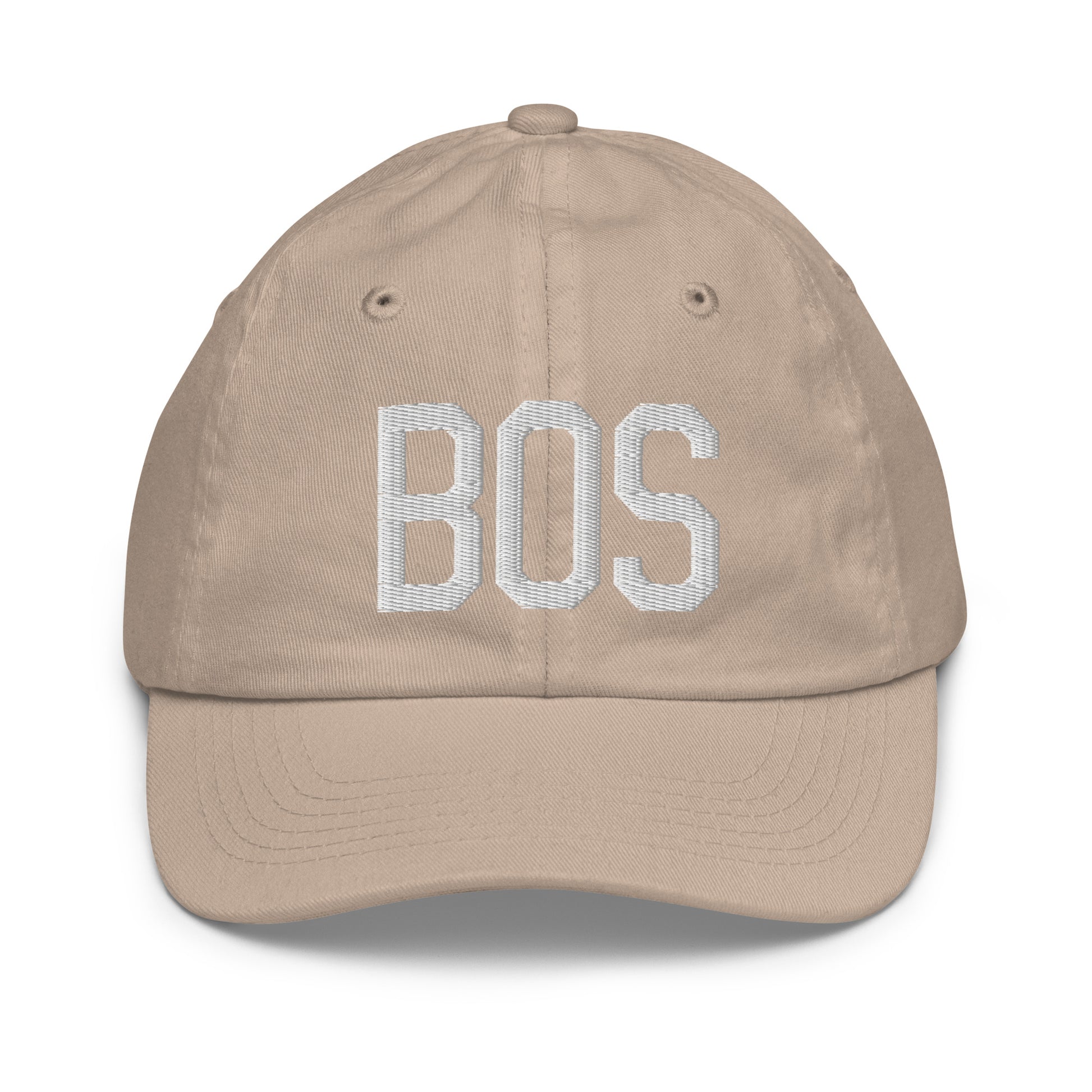 Airport Code Kid's Baseball Cap - White • BOS Boston • YHM Designs - Image 28