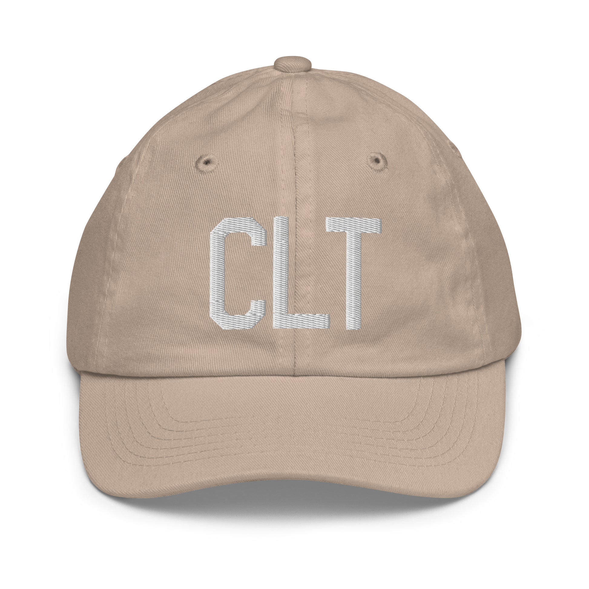 Airport Code Kid's Baseball Cap - White • CLT Charlotte • YHM Designs - Image 28