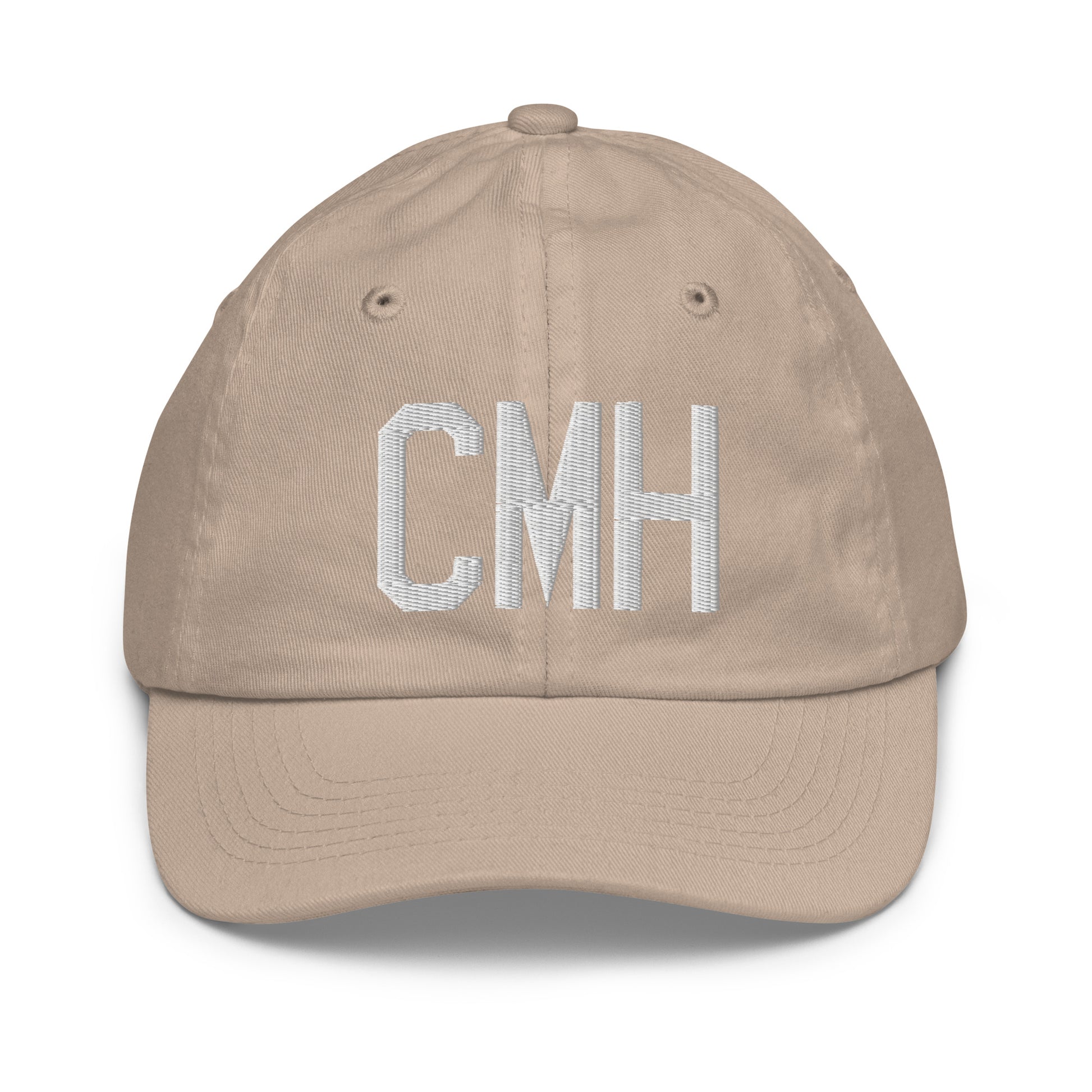 Airport Code Kid's Baseball Cap - White • CMH Columbus • YHM Designs - Image 28