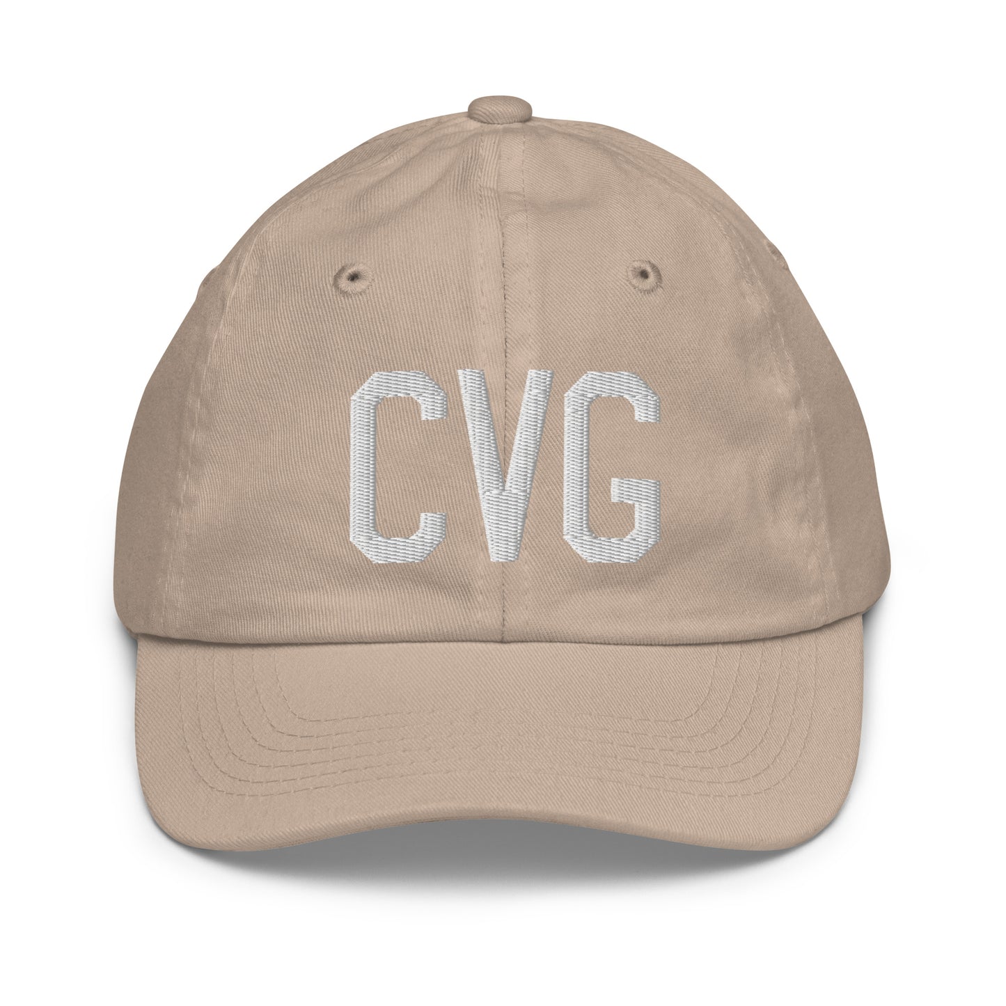 Airport Code Kid's Baseball Cap - White • CVG Cincinnati • YHM Designs - Image 28