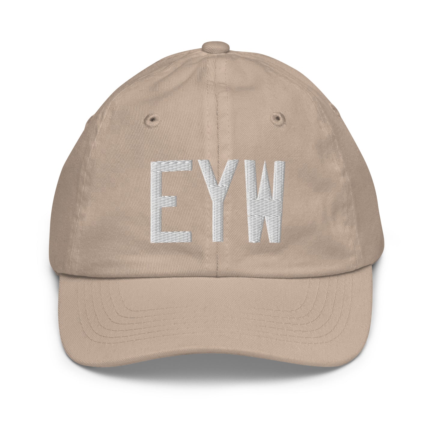 Airport Code Kid's Baseball Cap - White • EYW Key West • YHM Designs - Image 28