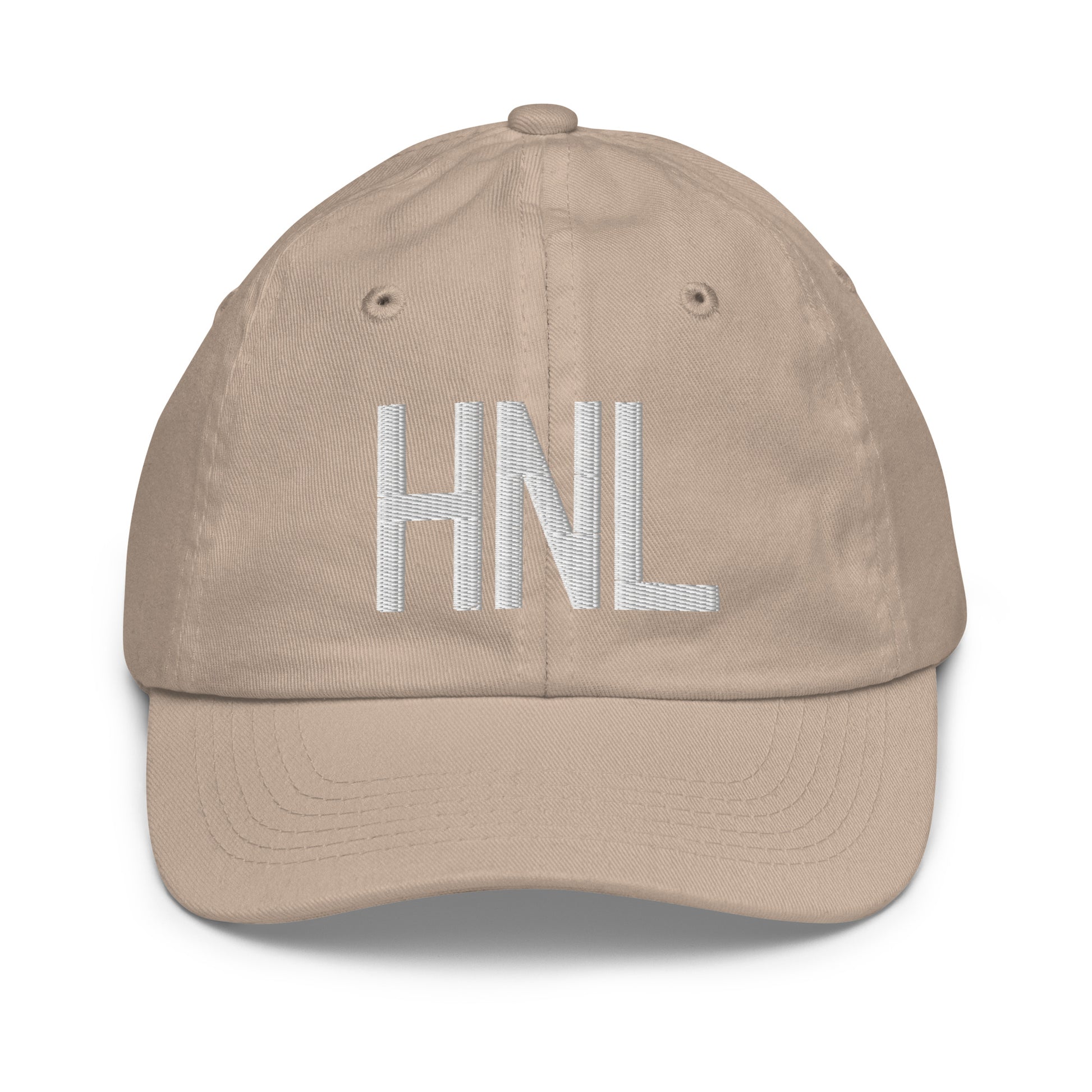 Airport Code Kid's Baseball Cap - White • HNL Honolulu • YHM Designs - Image 28