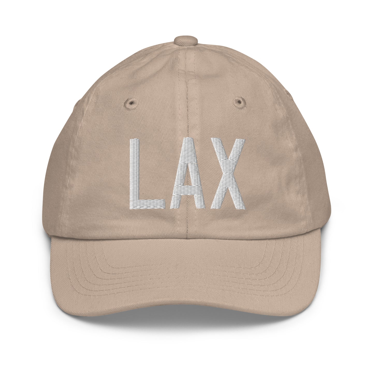 Airport Code Kid's Baseball Cap - White • LAX Los Angeles • YHM Designs - Image 28