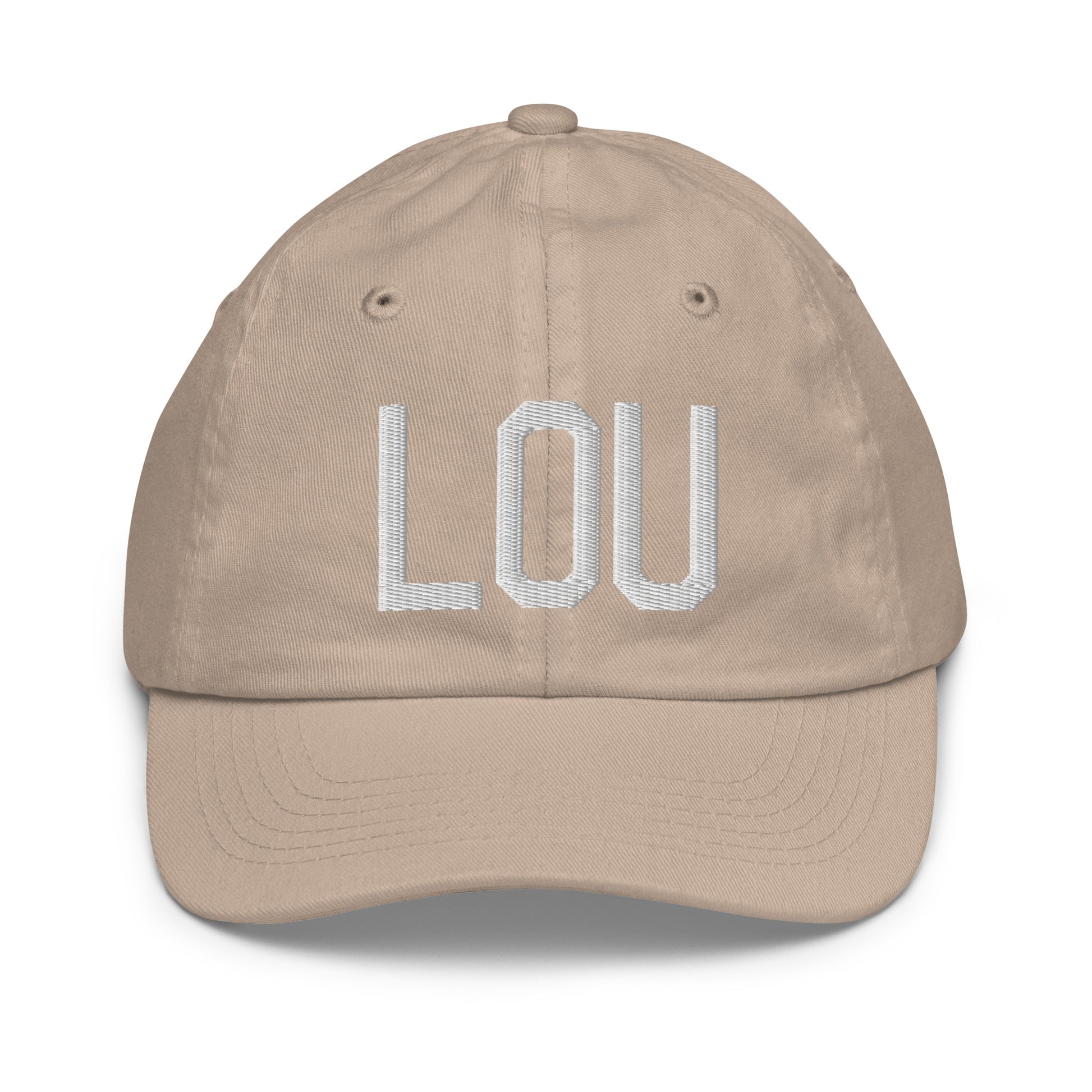 Airport Code Kid's Baseball Cap - White • LOU Louisville • YHM Designs - Image 28