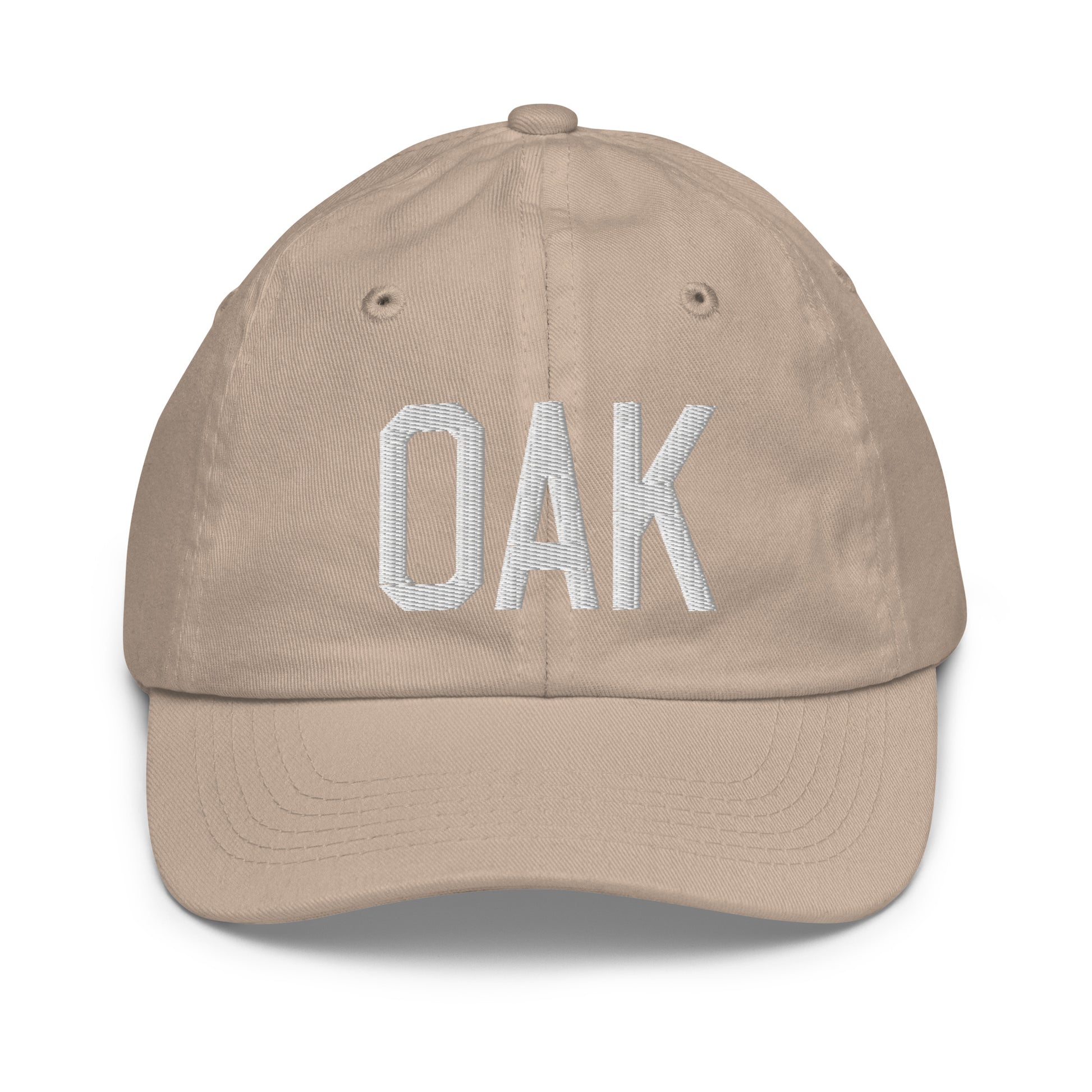 Airport Code Kid's Baseball Cap - White • OAK Oakland • YHM Designs - Image 28