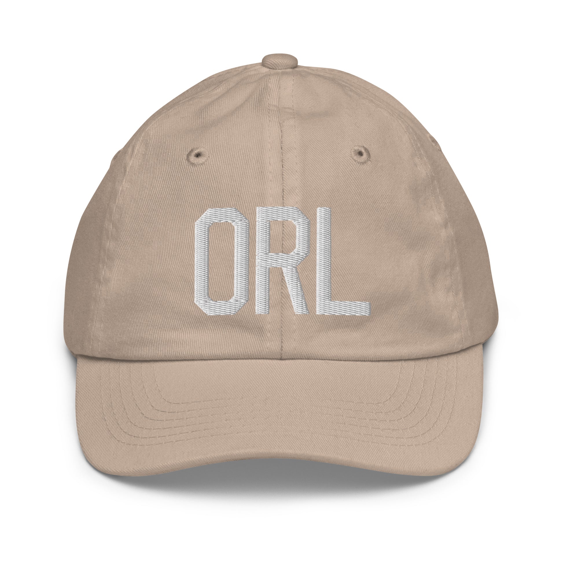 Airport Code Kid's Baseball Cap - White • ORL Orlando • YHM Designs - Image 28