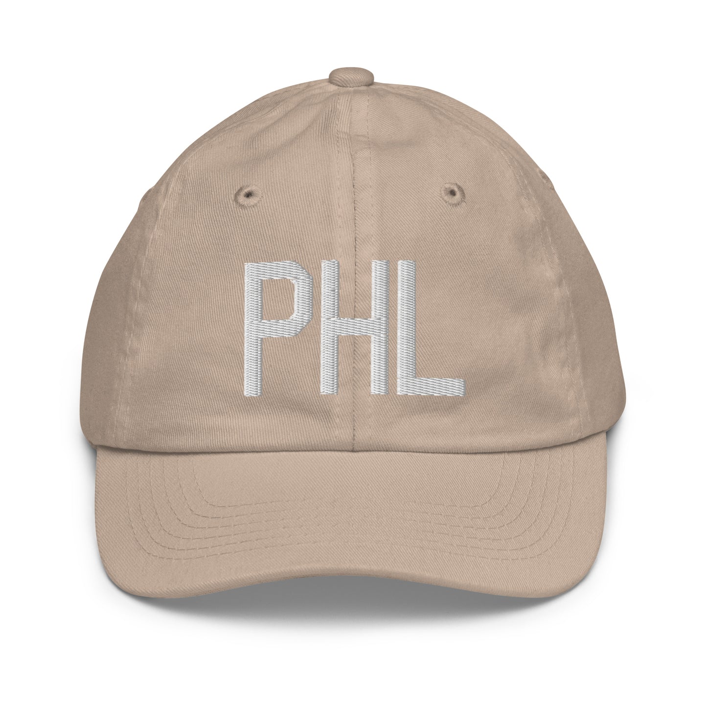 Airport Code Kid's Baseball Cap - White • PHL Philadelphia • YHM Designs - Image 28