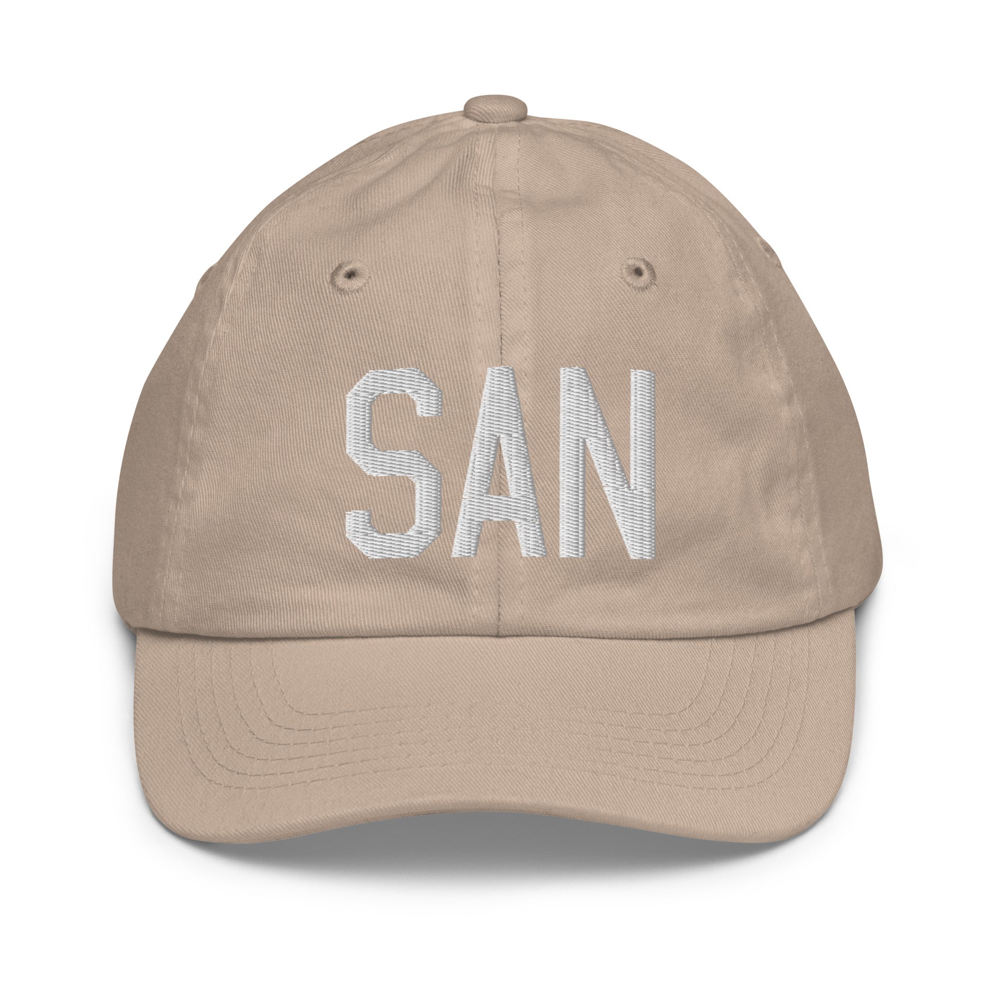Airport Code Kid's Baseball Cap - White • SAN San Diego • YHM Designs - Image 28