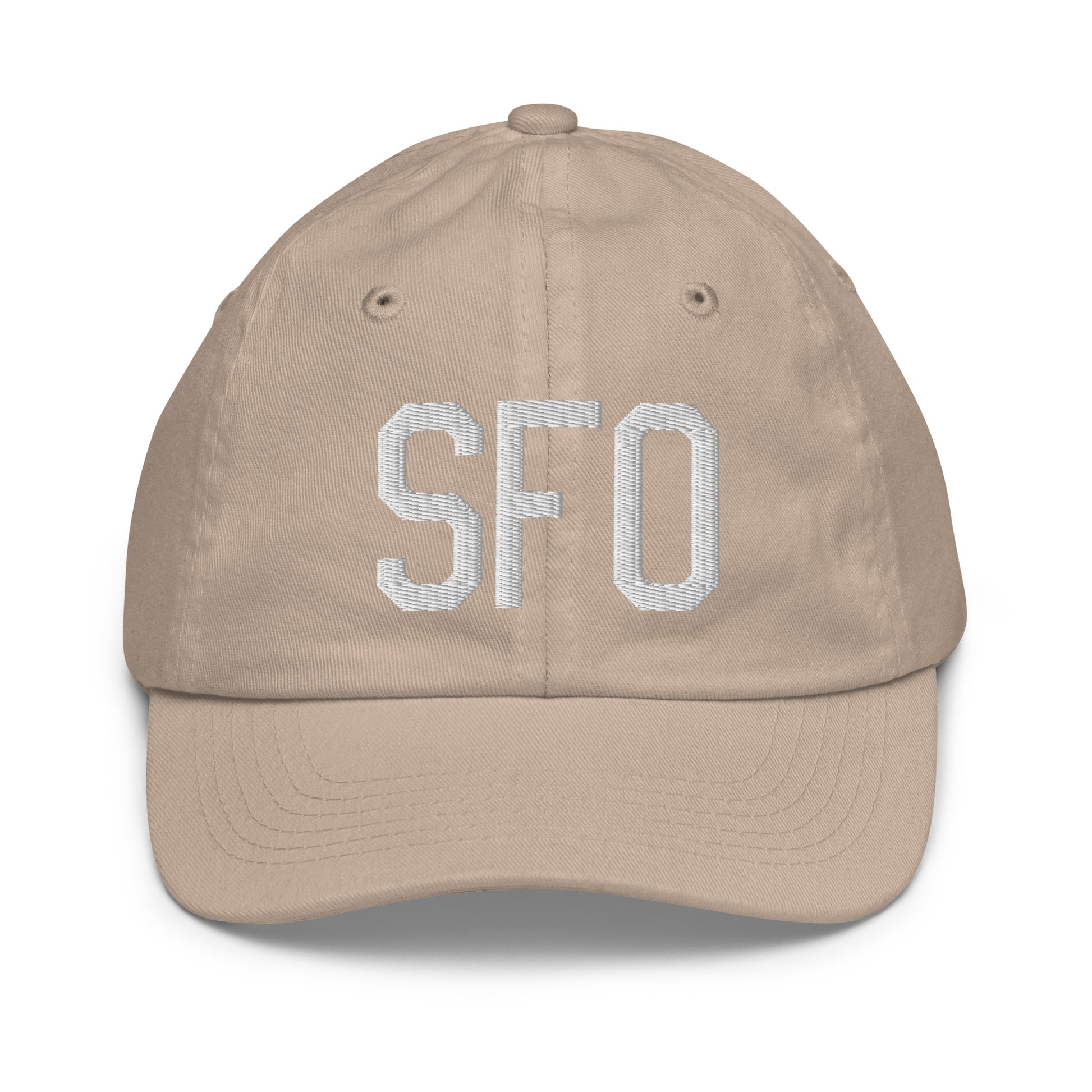 Airport Code Kid's Baseball Cap - White • SFO San Francisco • YHM Designs - Image 28