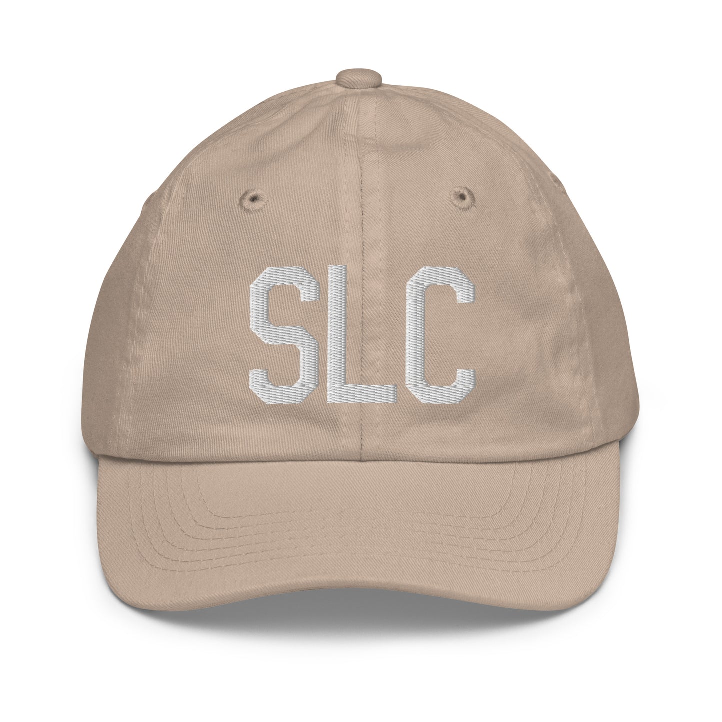 Airport Code Kid's Baseball Cap - White • SLC Salt Lake City • YHM Designs - Image 28