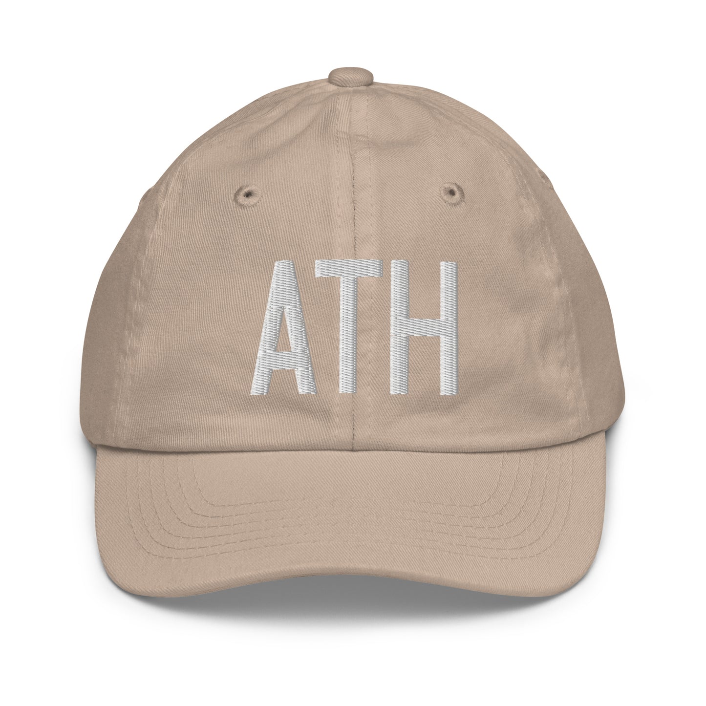Airport Code Kid's Baseball Cap - White • ATH Athens • YHM Designs - Image 28