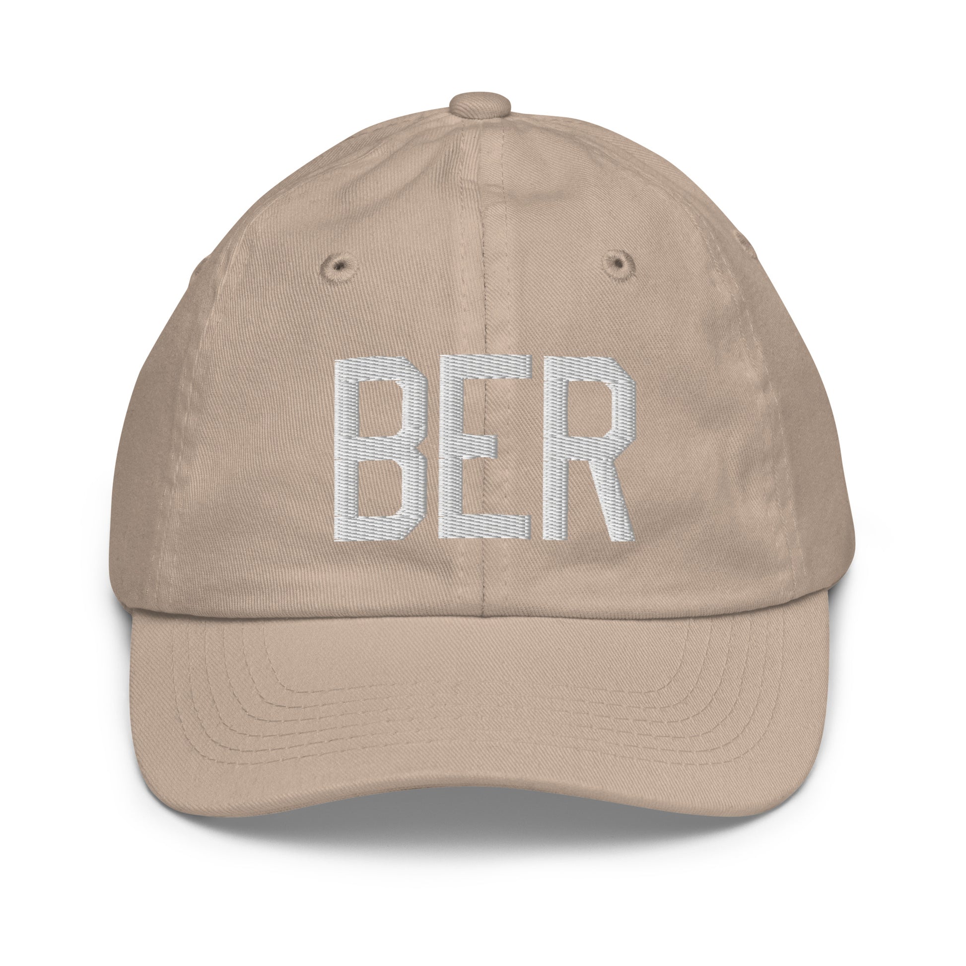 Airport Code Kid's Baseball Cap - White • BER Berlin • YHM Designs - Image 28