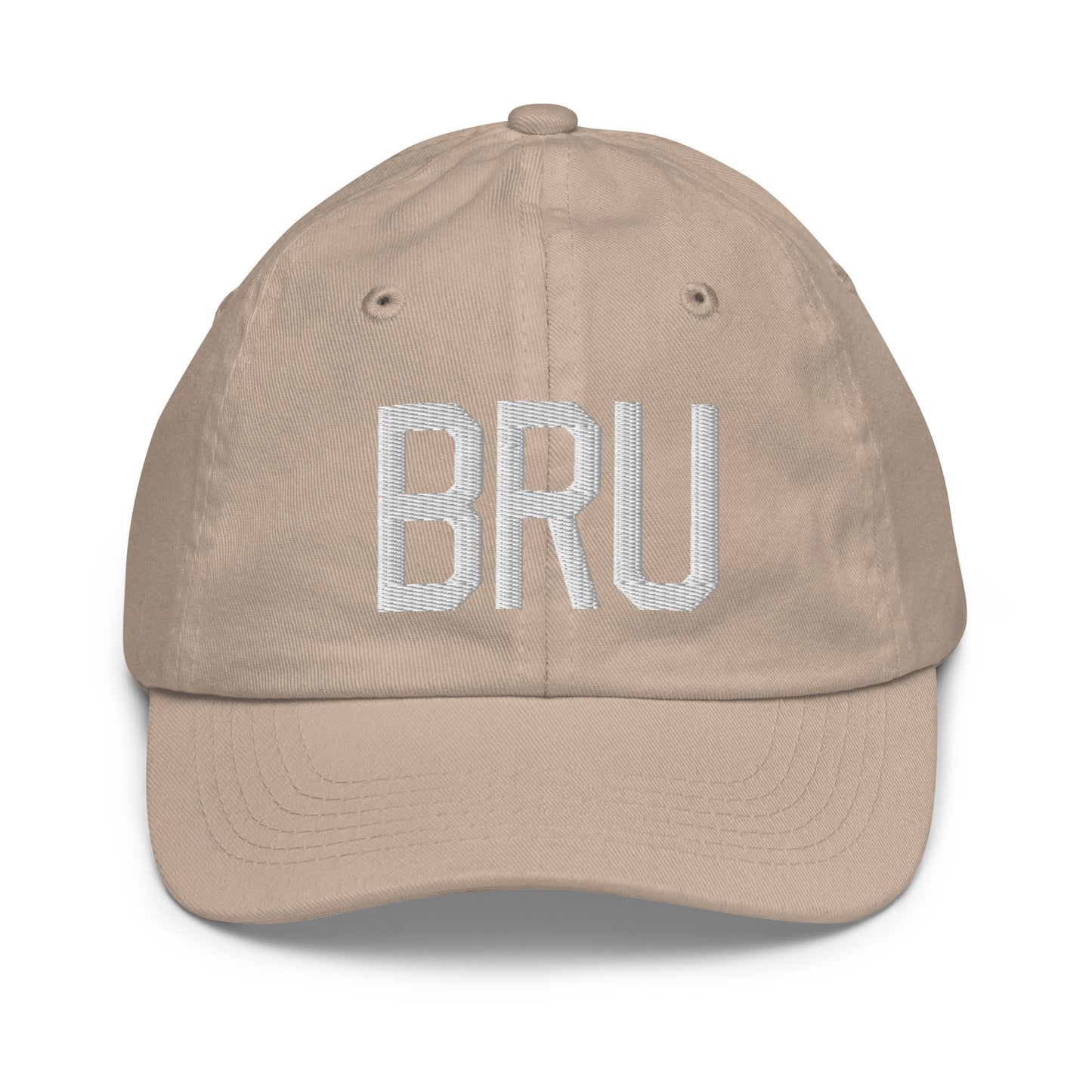 Airport Code Kid's Baseball Cap - White • BRU Brussels • YHM Designs - Image 28