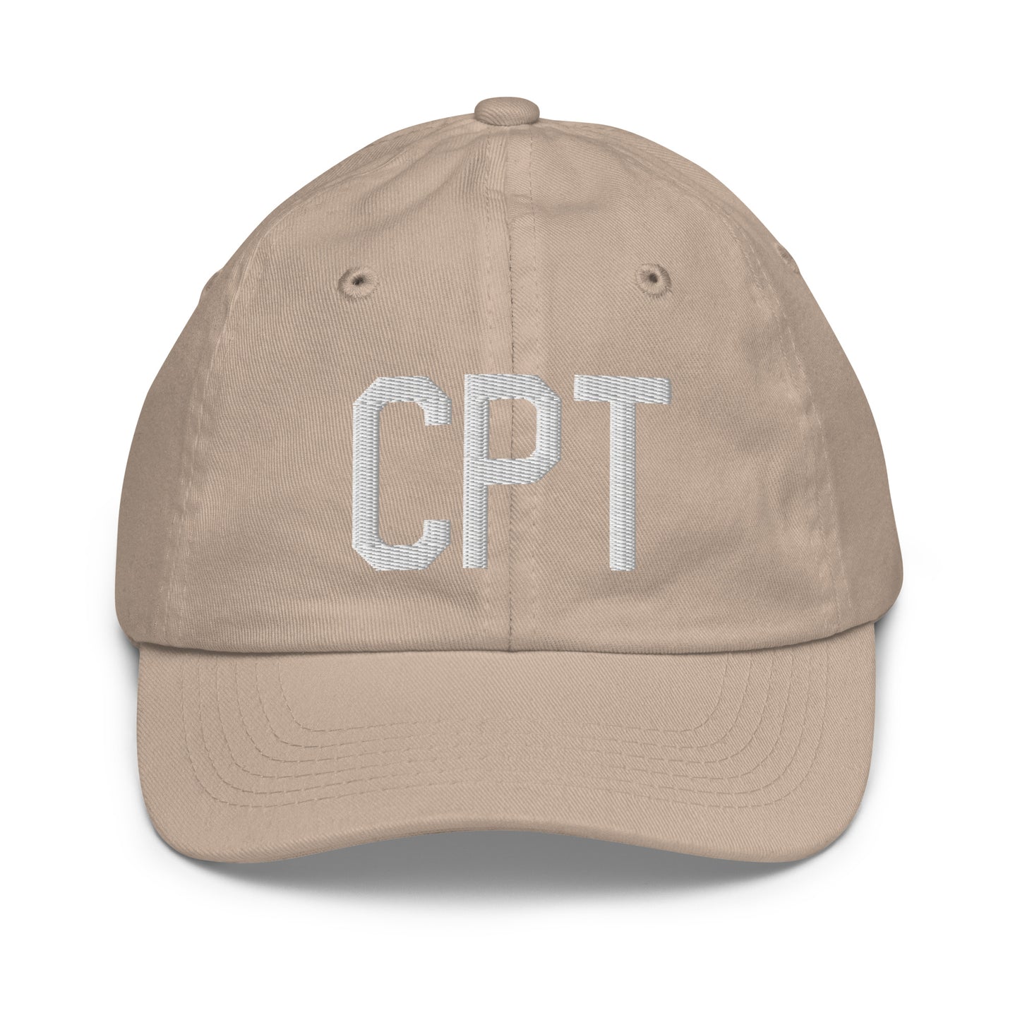 Airport Code Kid's Baseball Cap - White • CPT Cape Town • YHM Designs - Image 28