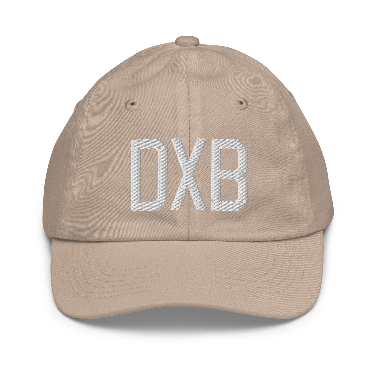 Airport Code Kid's Baseball Cap - White • DXB Dubai • YHM Designs - Image 28