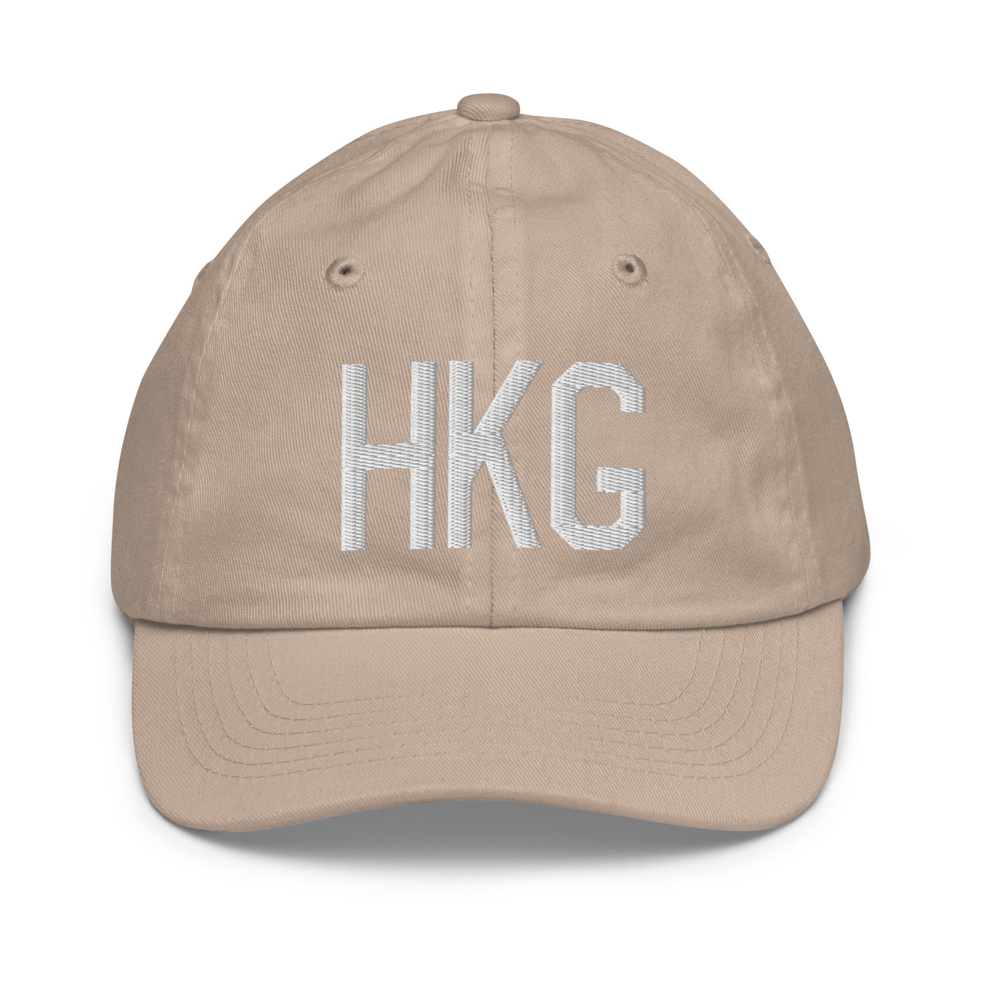 Airport Code Kid's Baseball Cap - White • HKG Hong Kong • YHM Designs - Image 28
