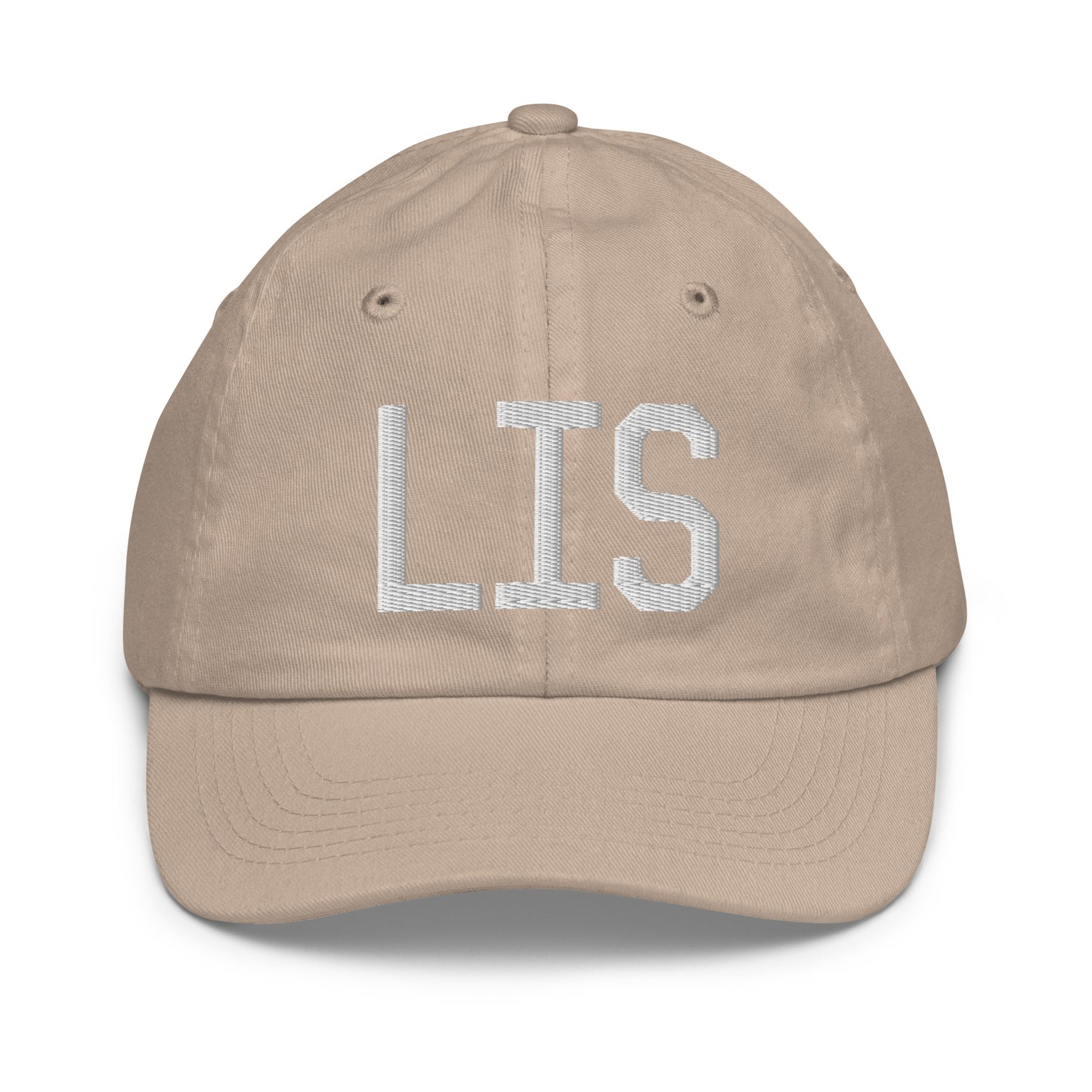 Airport Code Kid's Baseball Cap - White • LIS Lisbon • YHM Designs - Image 28