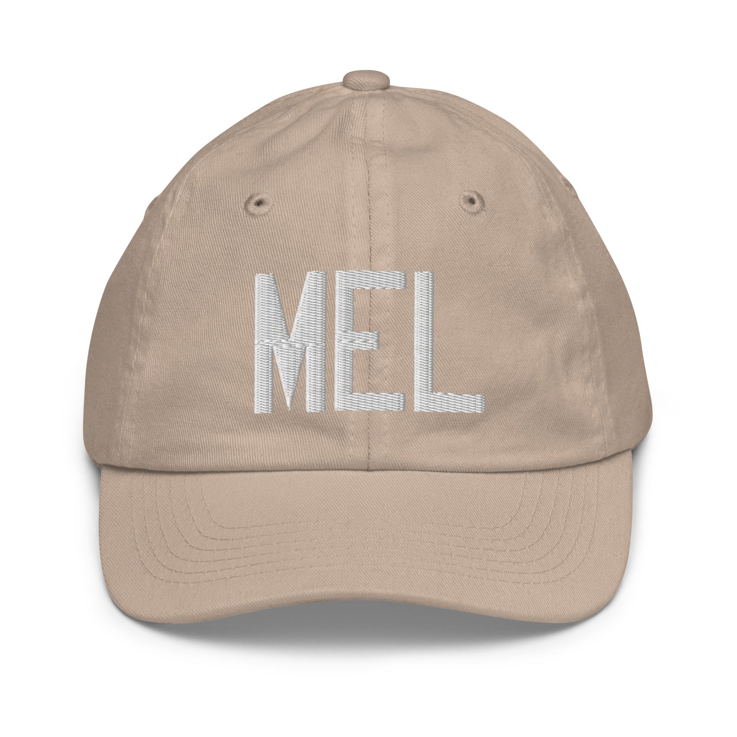 Airport Code Kid's Baseball Cap - White • MEL Melbourne • YHM Designs - Image 28