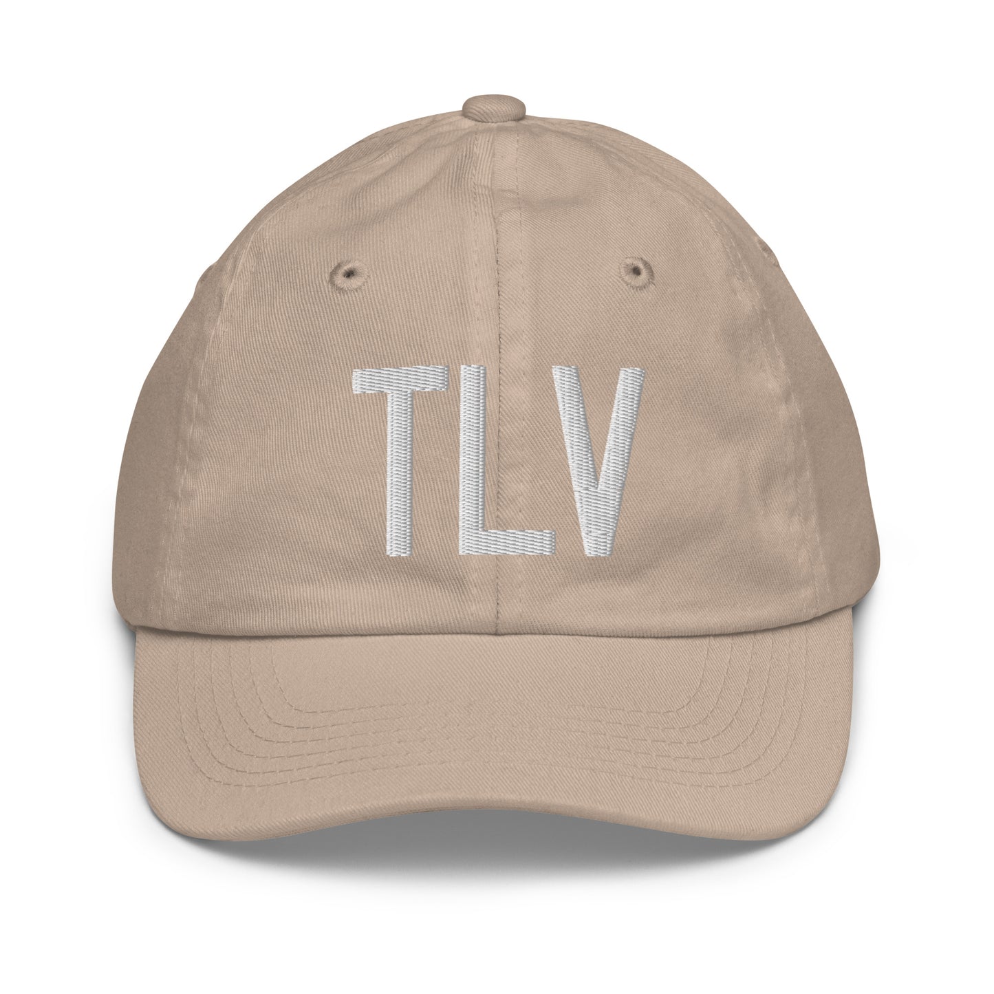 Airport Code Kid's Baseball Cap - White • TLV Tel Aviv • YHM Designs - Image 28