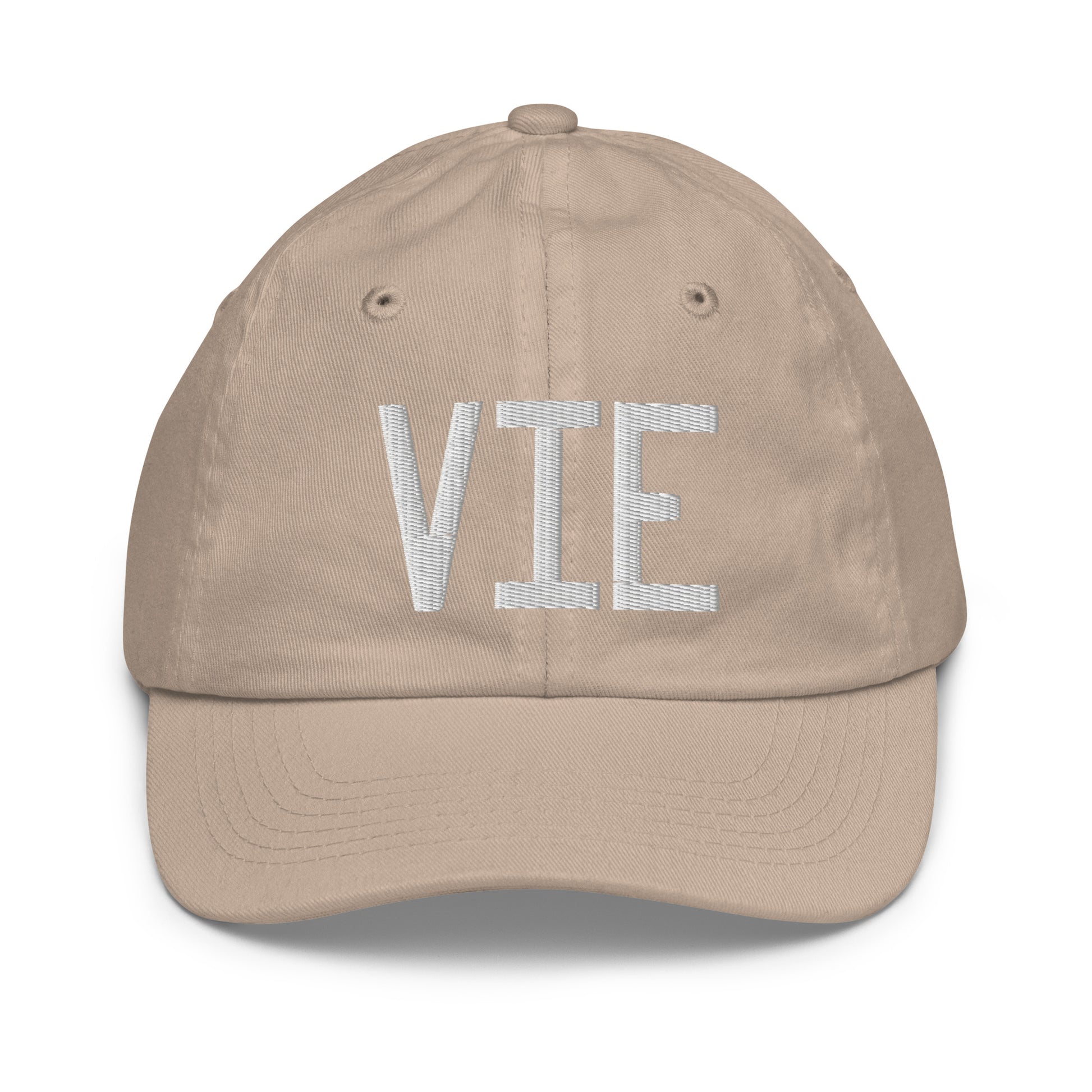 Airport Code Kid's Baseball Cap - White • VIE Vienna • YHM Designs - Image 28