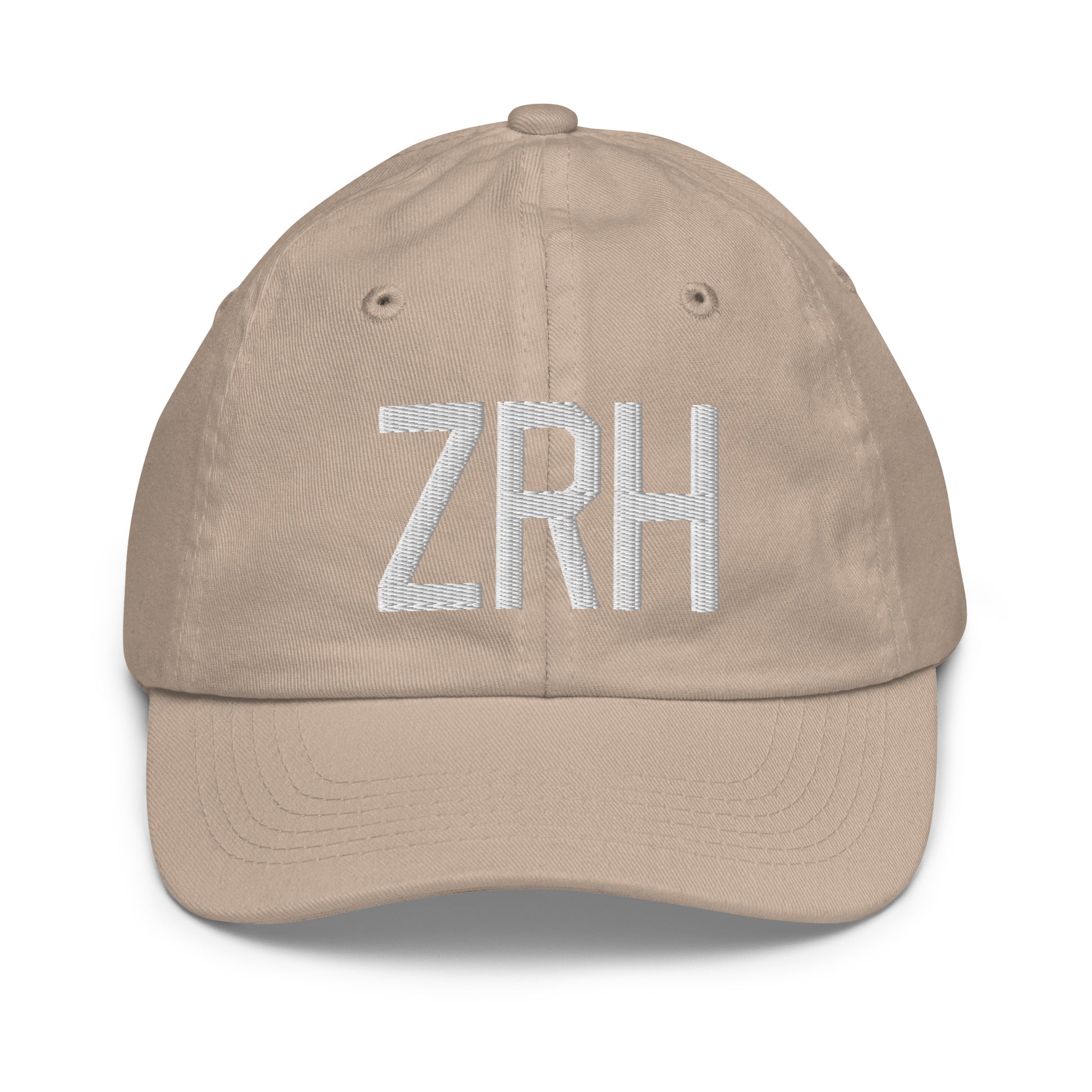 Airport Code Kid's Baseball Cap - White • ZRH Zurich • YHM Designs - Image 28