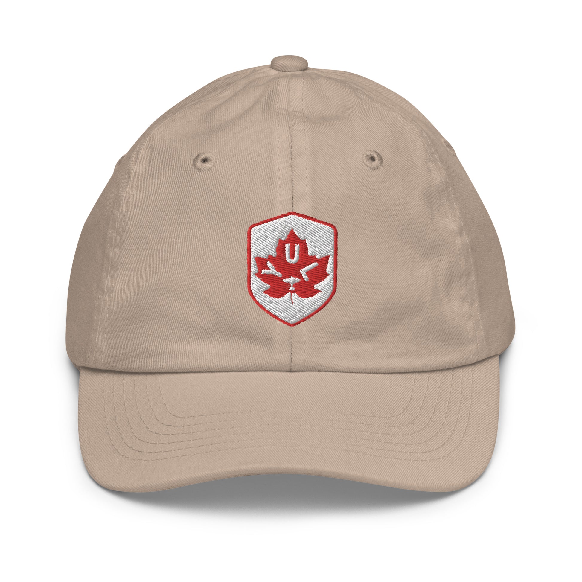 Maple Leaf Kid's Cap - Red/White • YUL Montreal • YHM Designs - Image 02