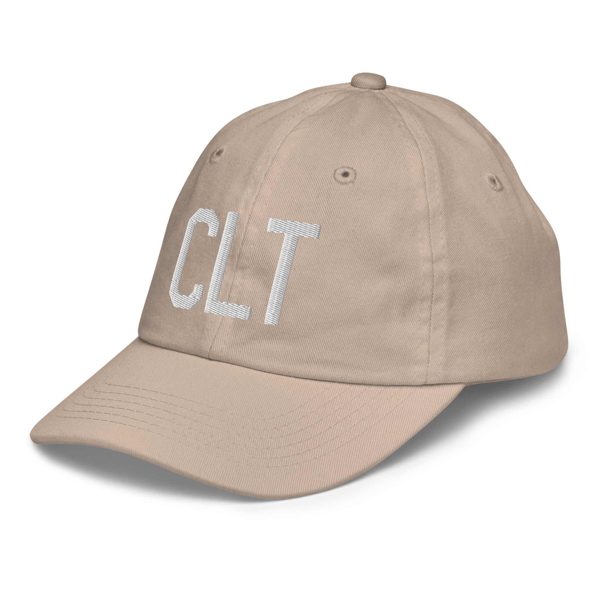 Airport Code Kid's Baseball Cap - White • CLT Charlotte • YHM Designs - Image 30