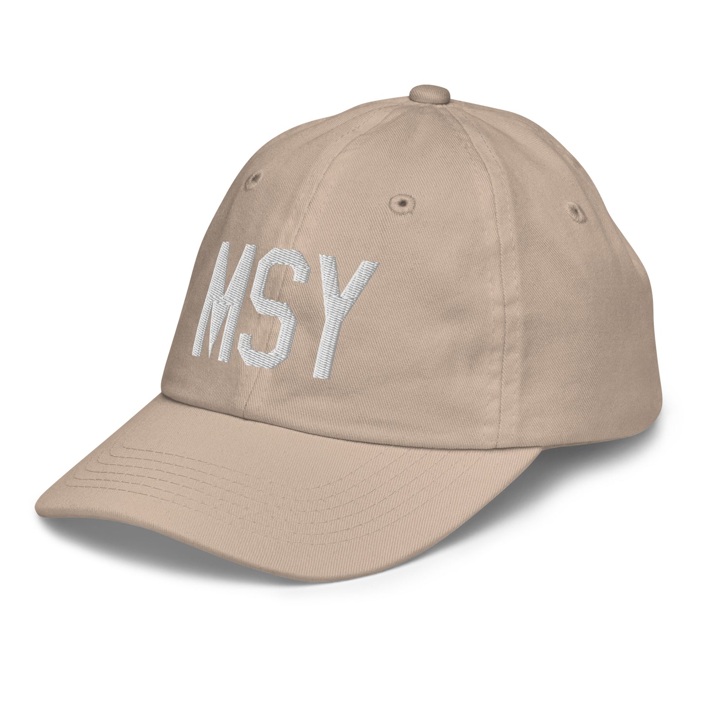 Airport Code Kid's Baseball Cap - White • MSY New Orleans • YHM Designs - Image 30