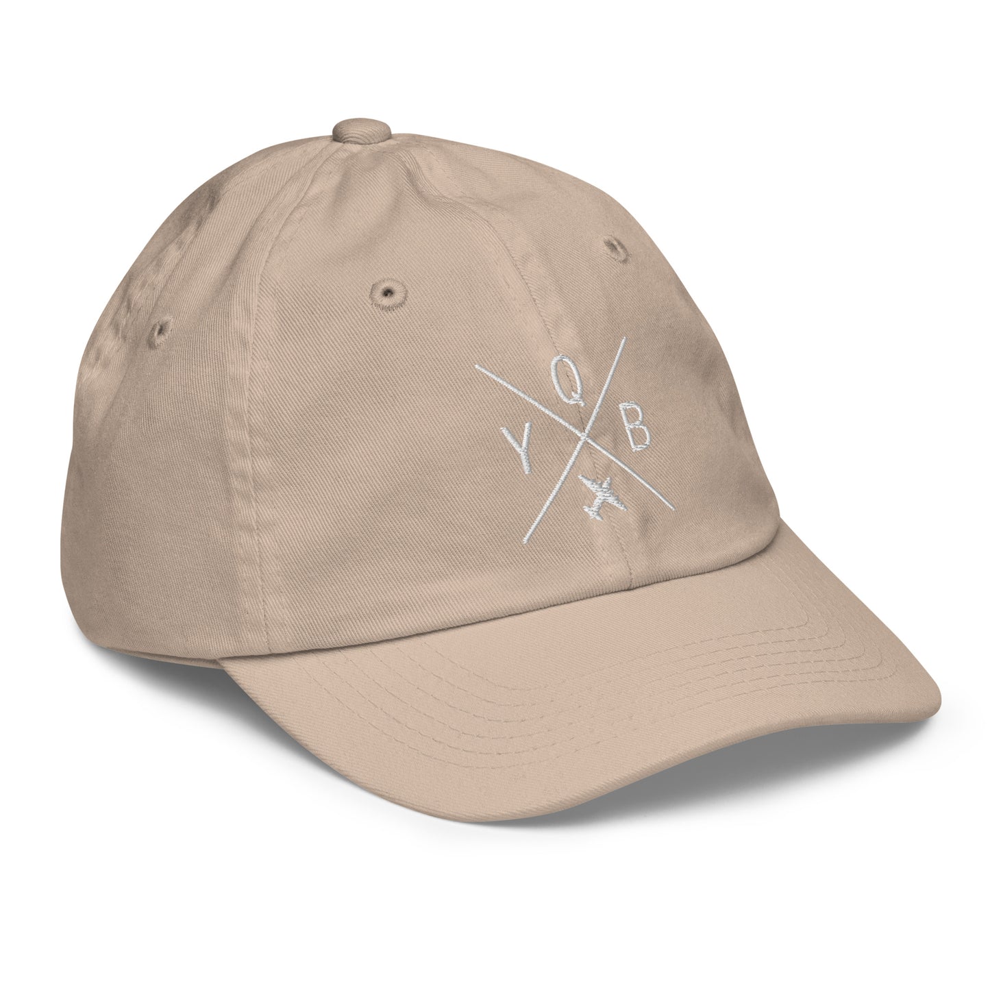 Crossed-X Kid's Baseball Cap - White • YQB Quebec City • YHM Designs - Image 29