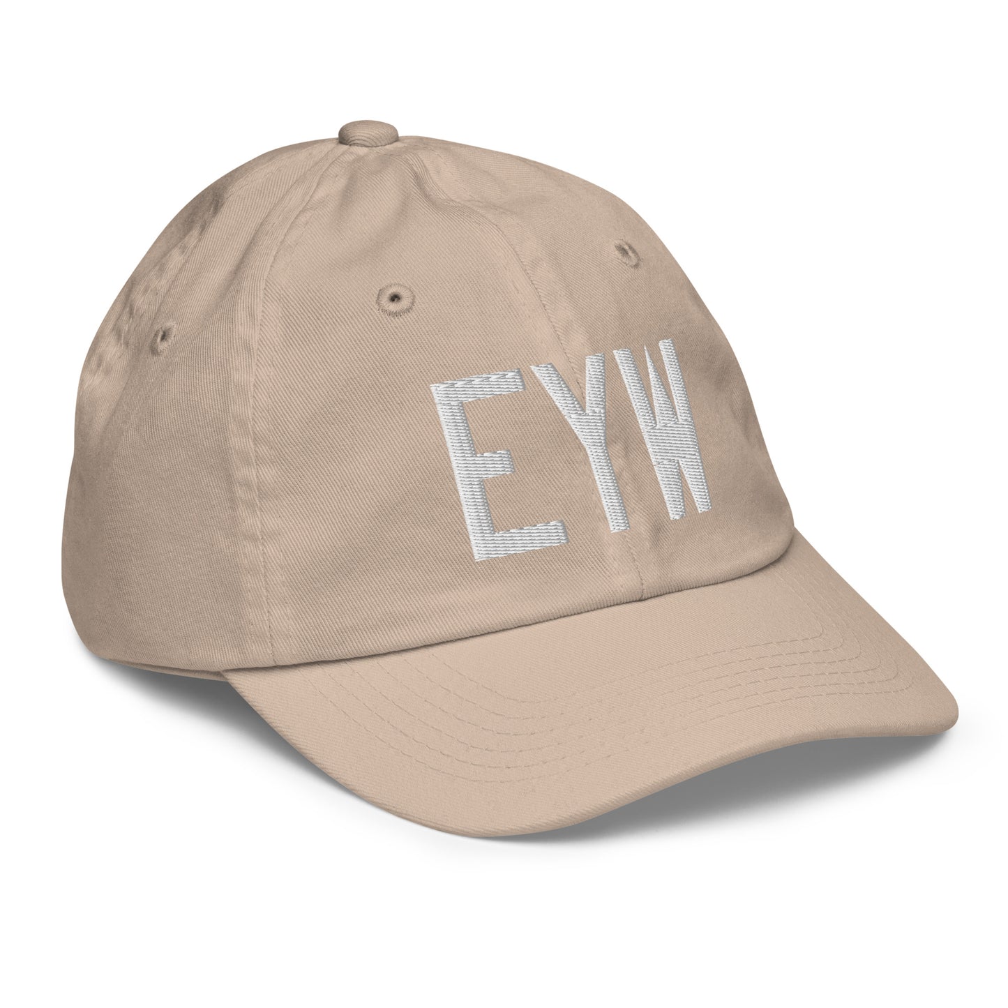 Airport Code Kid's Baseball Cap - White • EYW Key West • YHM Designs - Image 29