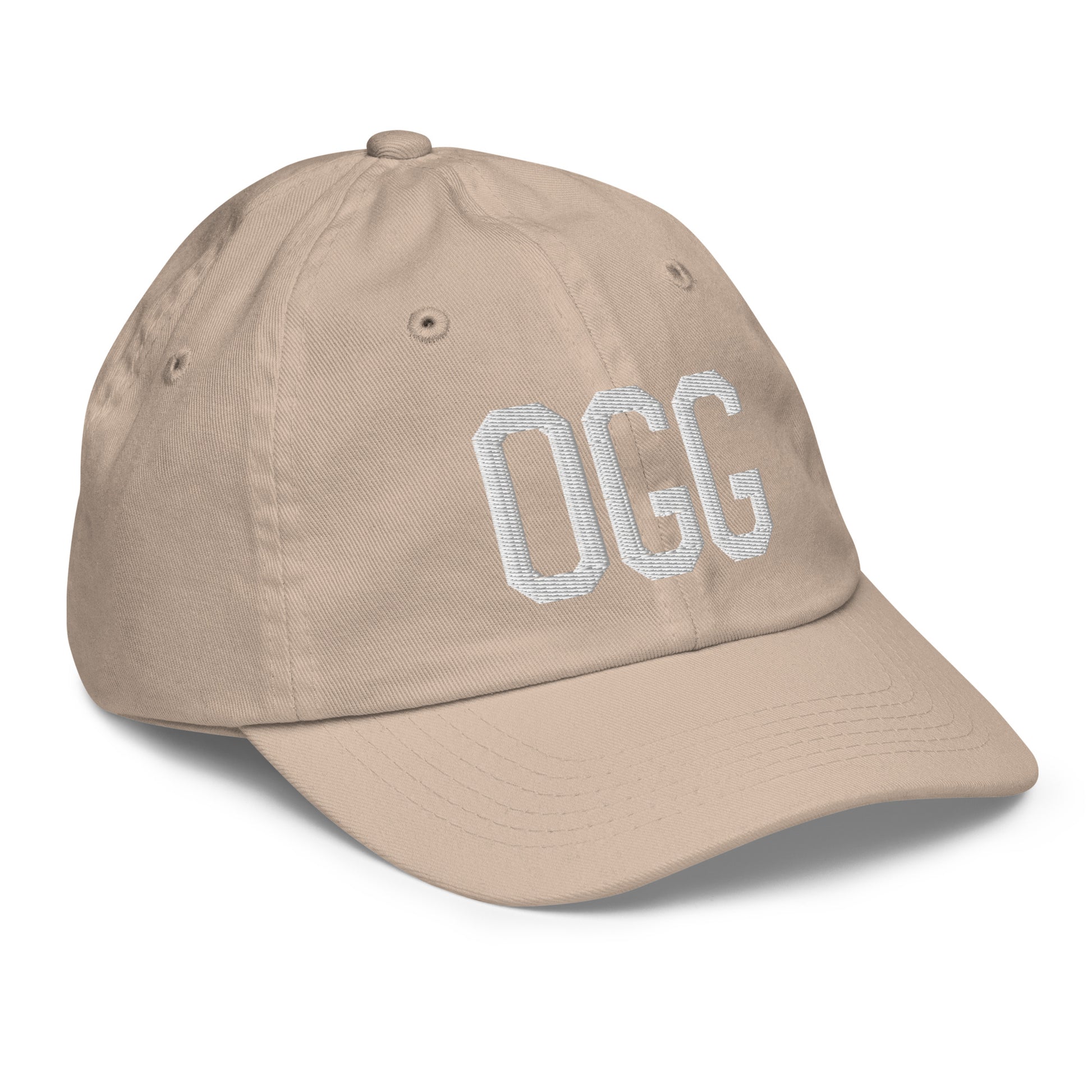 Airport Code Kid's Baseball Cap - White • OGG Maui • YHM Designs - Image 29