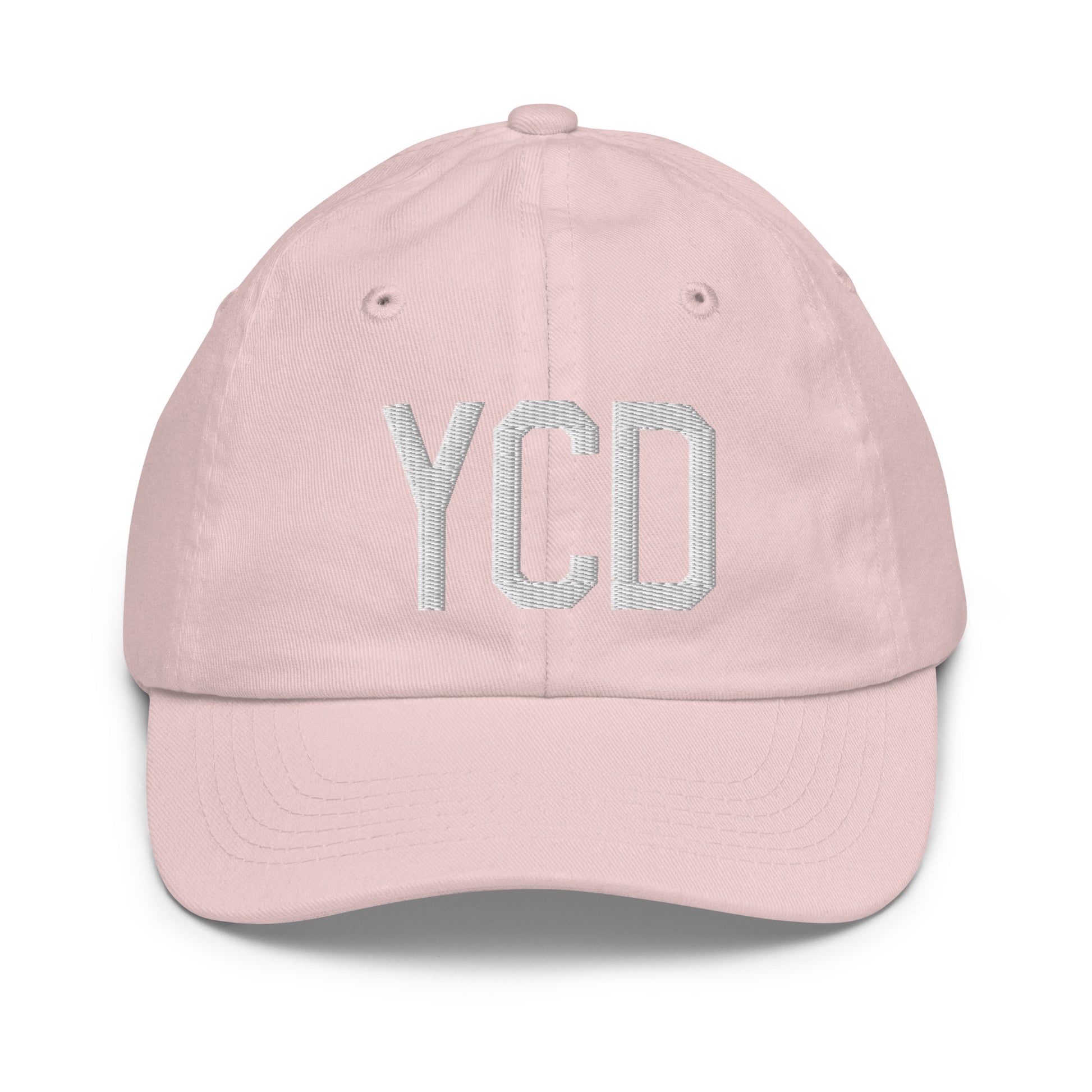 Airport Code Kid's Baseball Cap - White • YCD Nanaimo • YHM Designs - Image 31