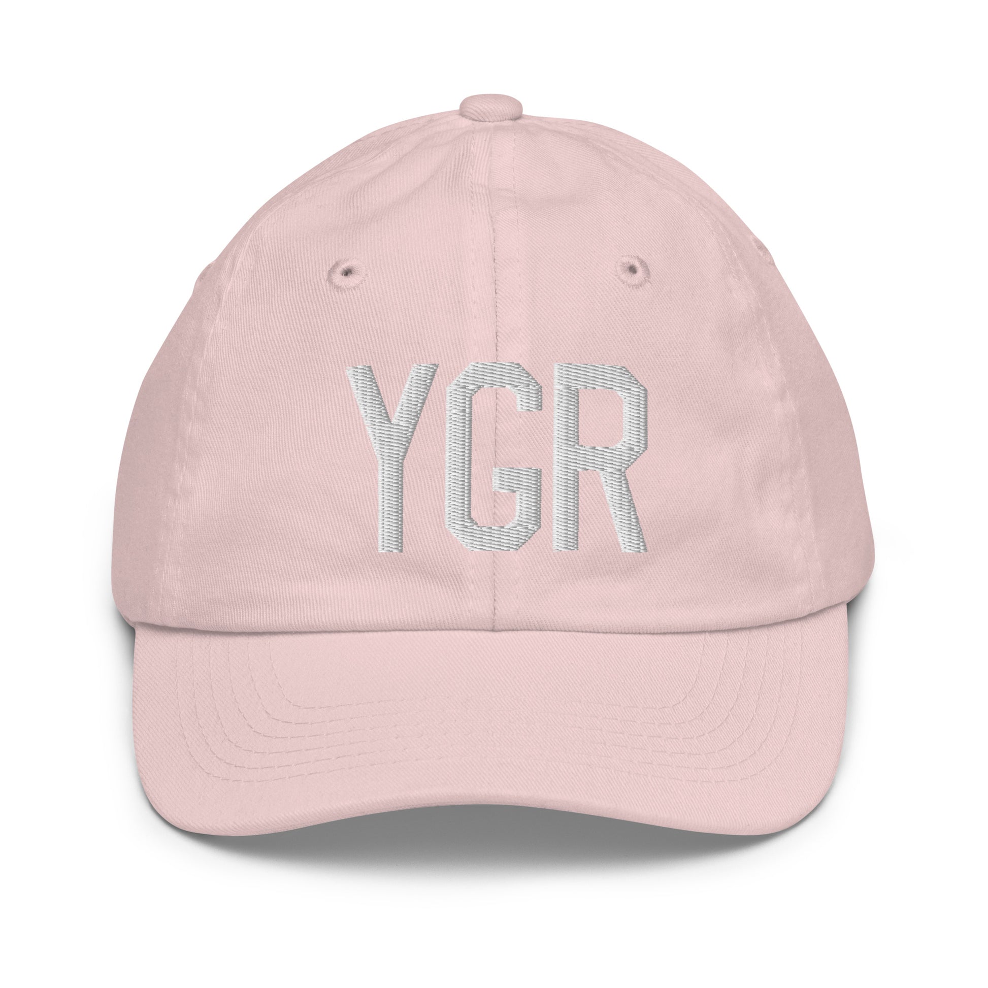 Airport Code Kid's Baseball Cap - White • YGR Îles-de-la-Madeleine • YHM Designs - Image 31
